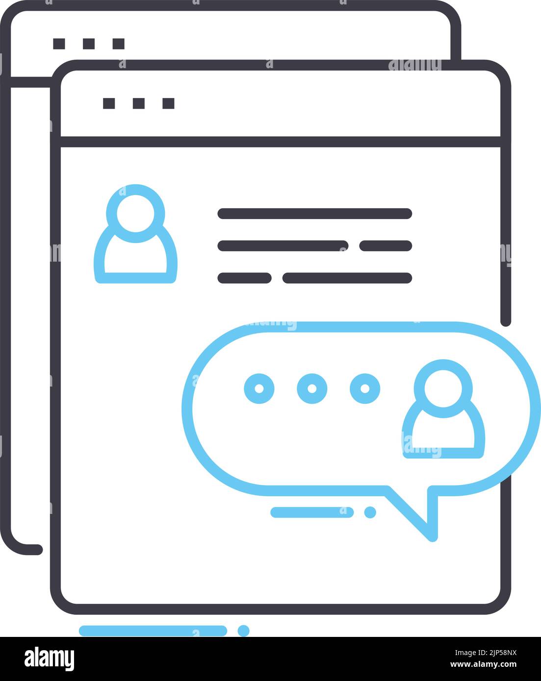 icône de ligne du système de rétroaction, symbole de contour, illustration vectorielle, signe de concept Illustration de Vecteur