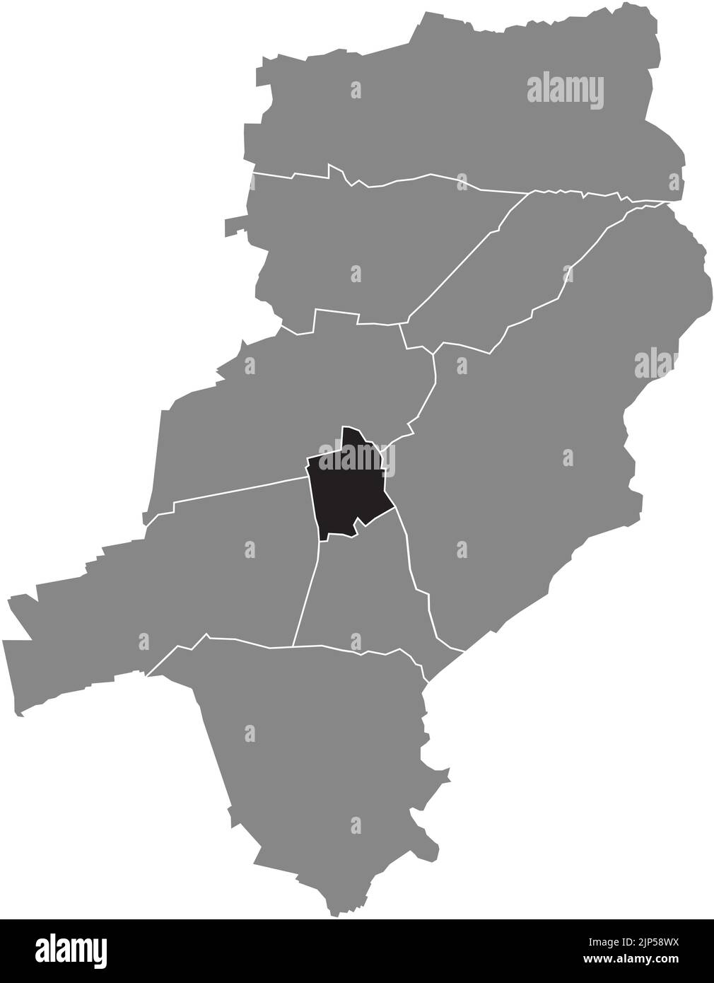 Carte de localisation du QUARTIER DE DARMSTADT-MITTE, DARMSTADT Illustration de Vecteur