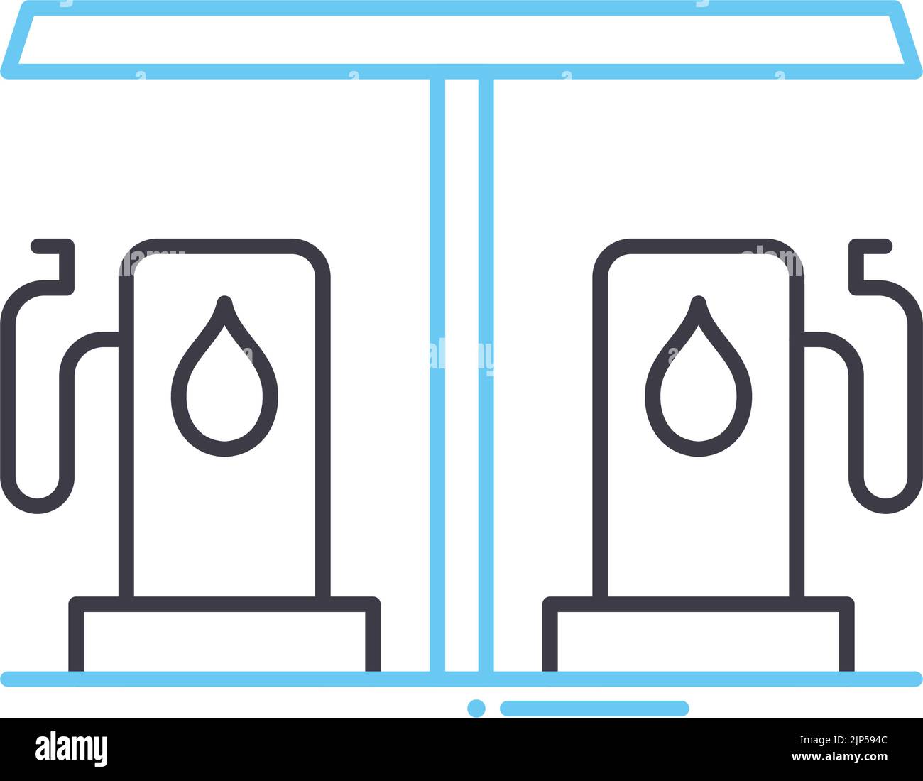 icône de ligne de station de remplissage, symbole de contour, illustration vectorielle, signe de concept Illustration de Vecteur