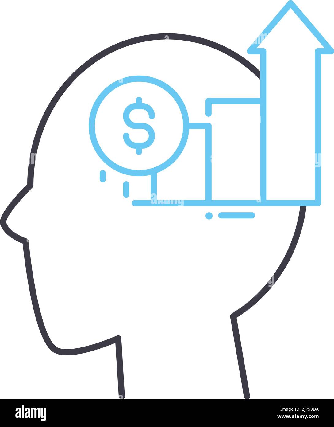 icône de ligne d'esprit financière, symbole de contour, illustration vectorielle, signe de concept Illustration de Vecteur