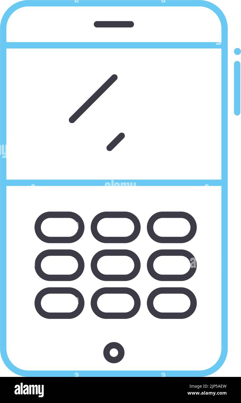 icône de ligne de téléphone portable, symbole de contour, illustration vectorielle, signe de concept Illustration de Vecteur