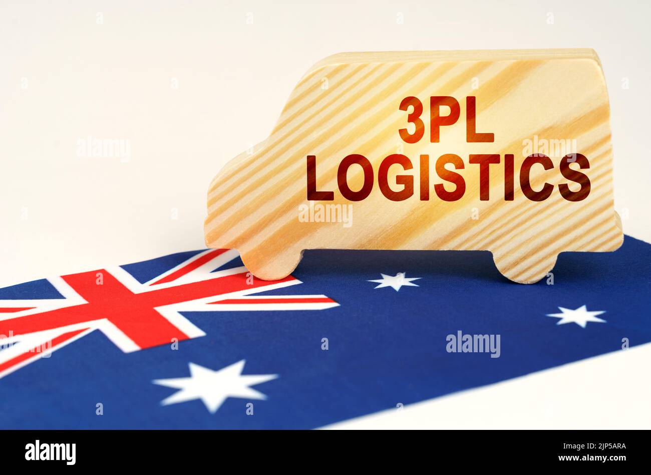 Le concept du transport de marchandises et de la logistique. Sur le drapeau de l'Australie est un camion avec l'inscription - 3PL logistique Banque D'Images