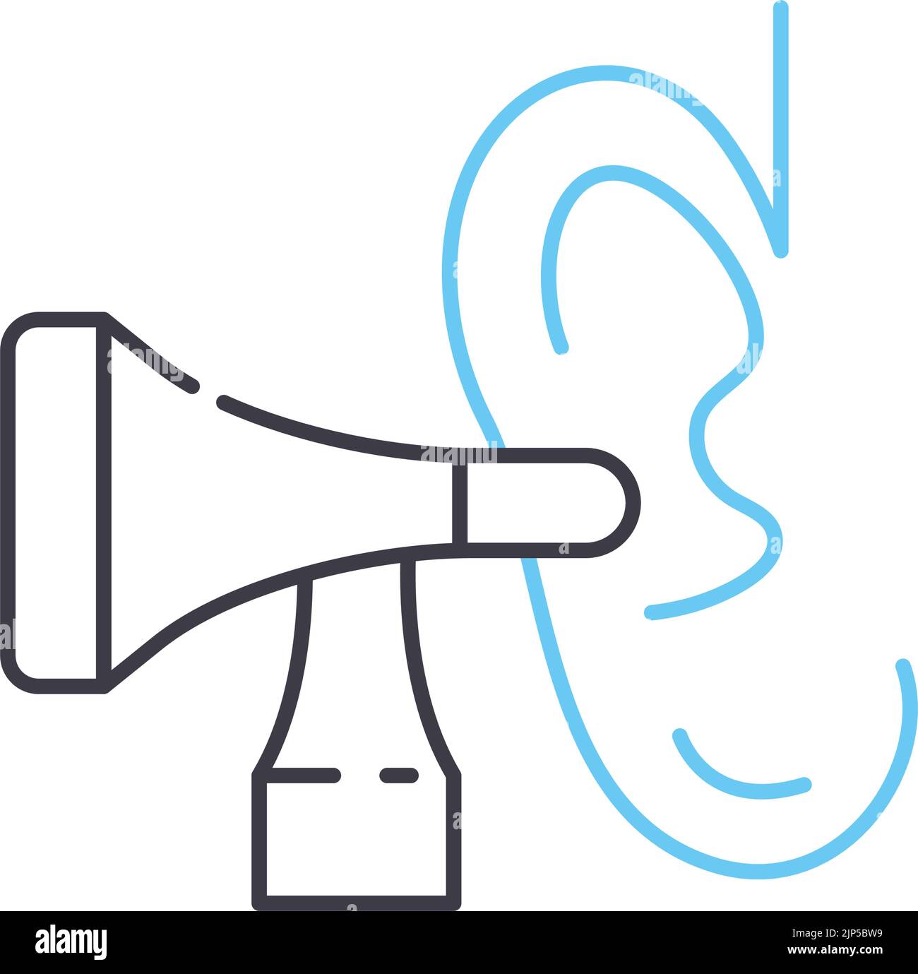 vérifiez l'icône de contour d'oreille, le symbole de contour, l'illustration vectorielle, le signe de concept Illustration de Vecteur
