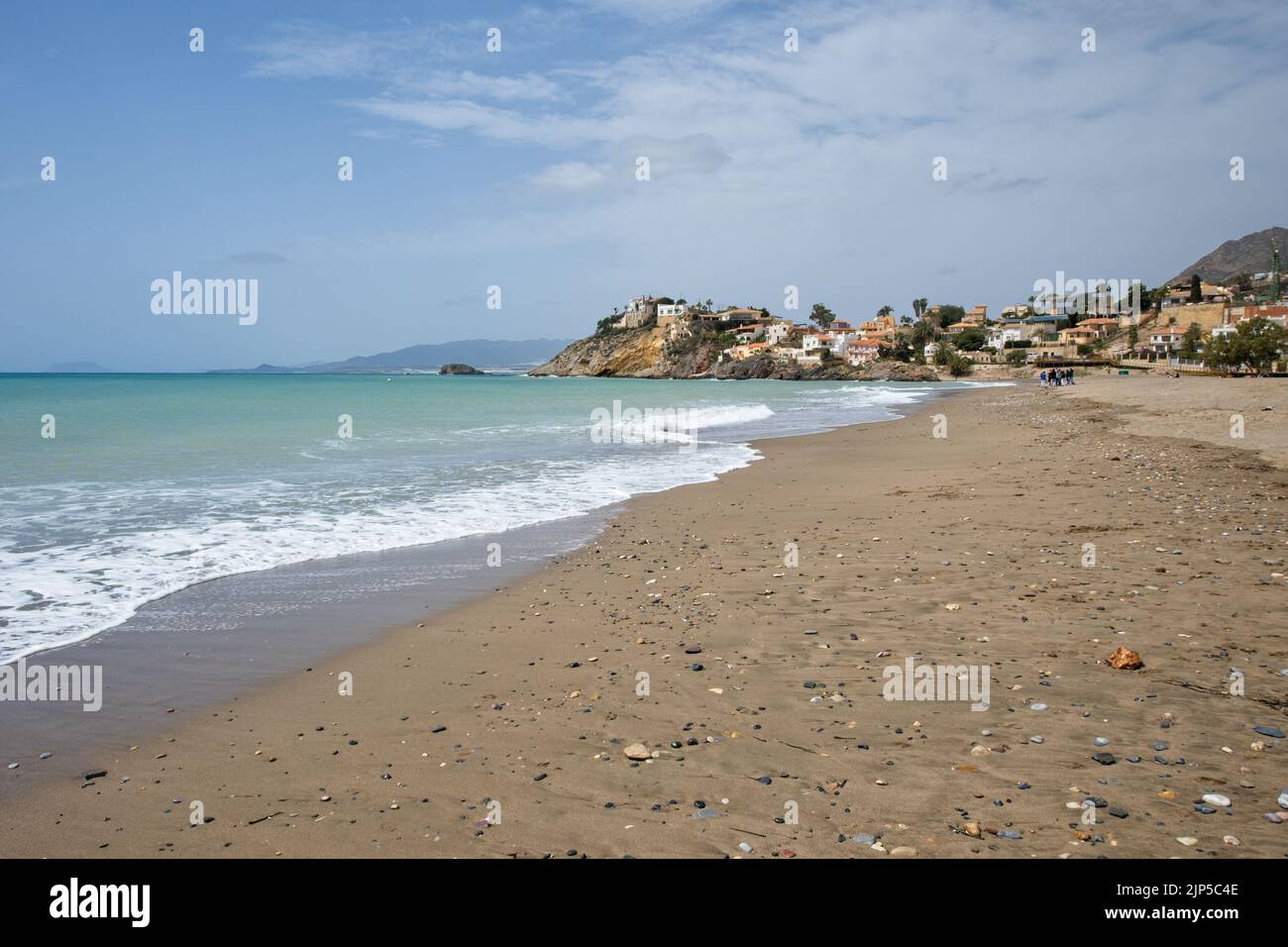 La belle plage de Bolnuevo sur la côte de Murcia, en Espagne Banque D'Images