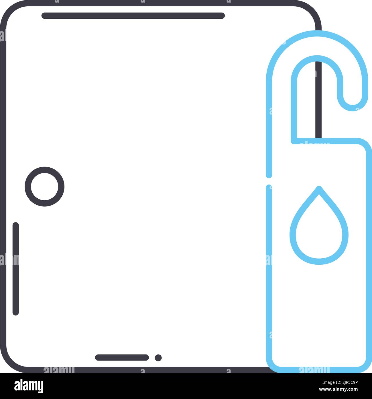 icône de ligne de la salle de service de nettoyage, symbole de contour, illustration vectorielle, signe de concept Illustration de Vecteur