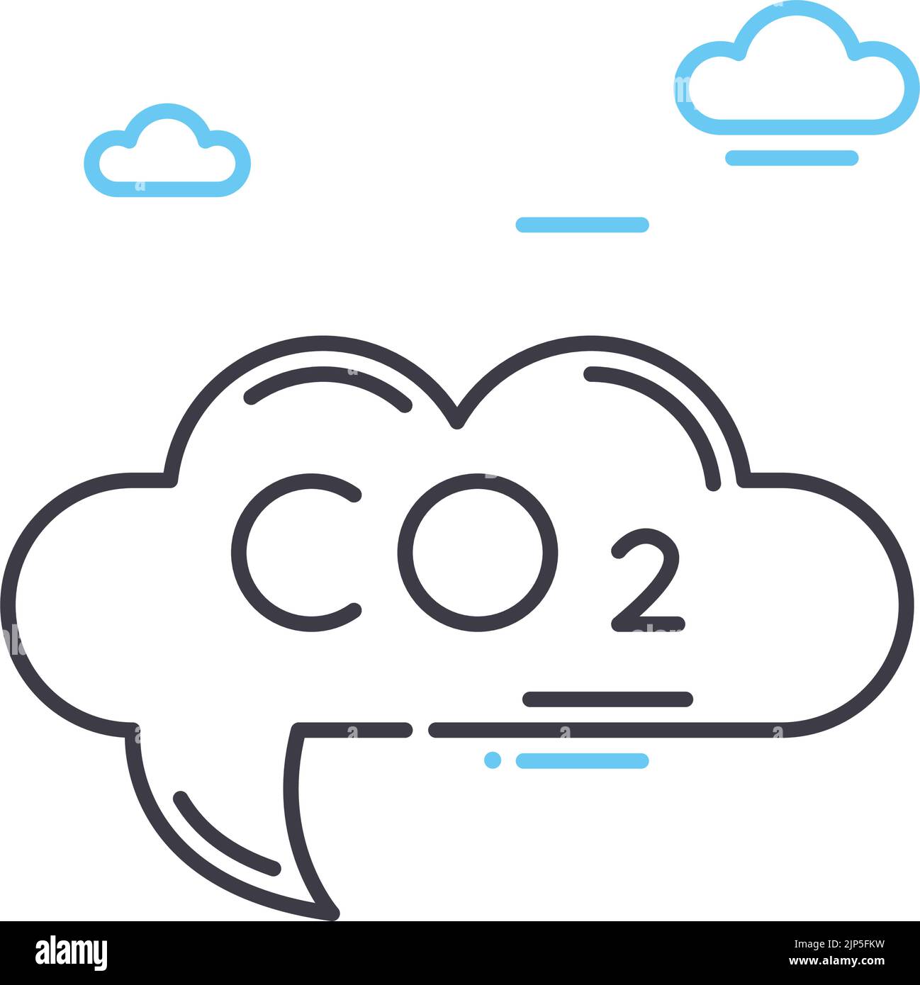 icône de ligne de dioxyde de carbone, symbole de contour, illustration vectorielle, signe de concept Illustration de Vecteur