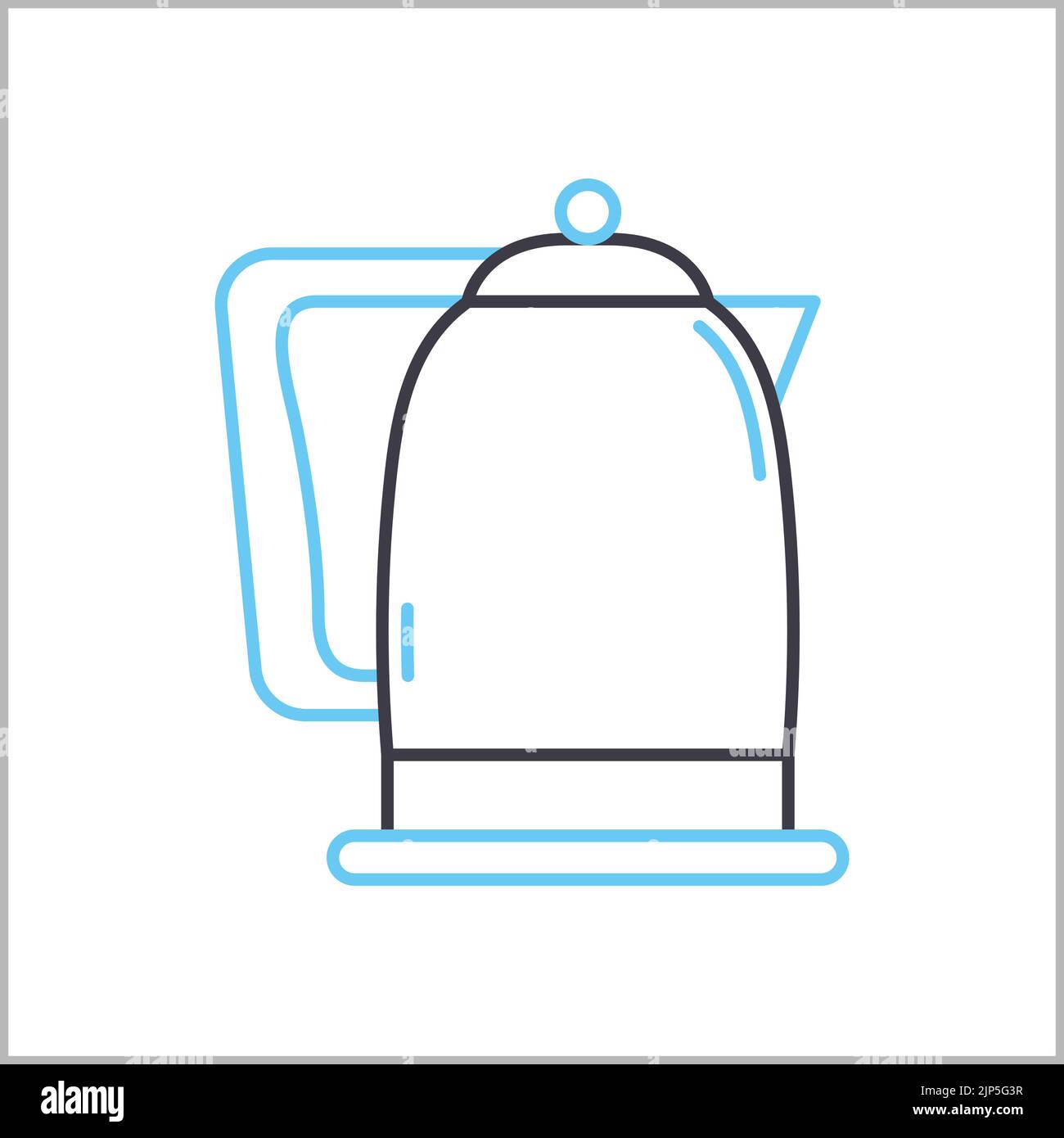 icône de ligne de bouilloire électrique, symbole de contour, illustration vectorielle, signe de concept Illustration de Vecteur