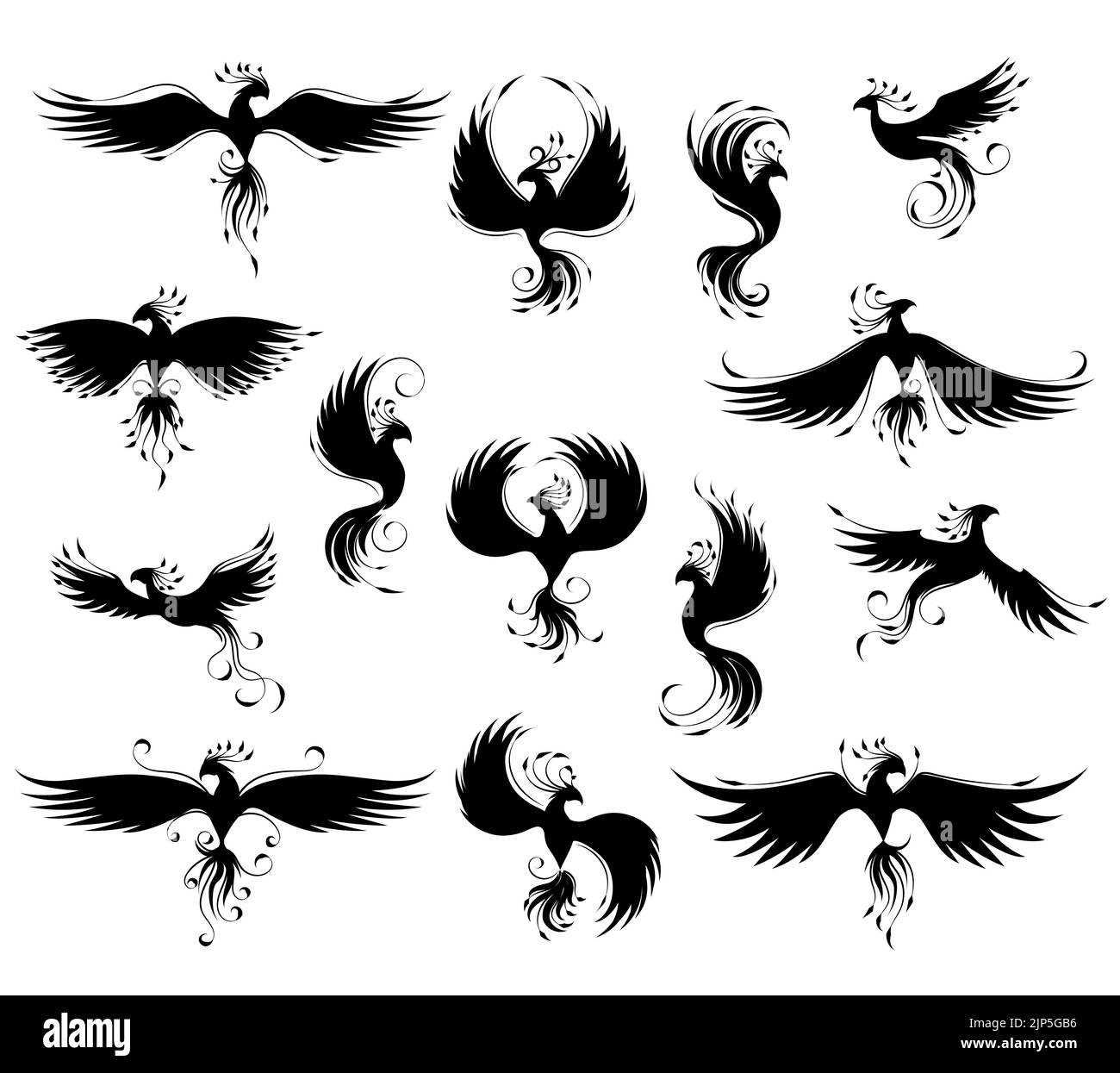 Tatouage Phoenix Noir Et Blanc Tatouage tribal phoenix Banque d'images noir et blanc - Alamy