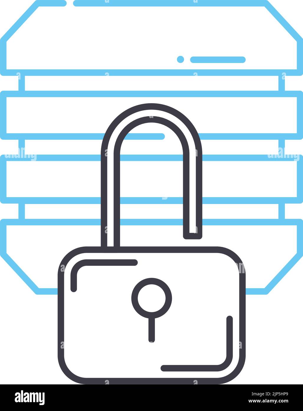 icône de ligne de sécurité des données, symbole de contour, illustration vectorielle, signe de concept Illustration de Vecteur