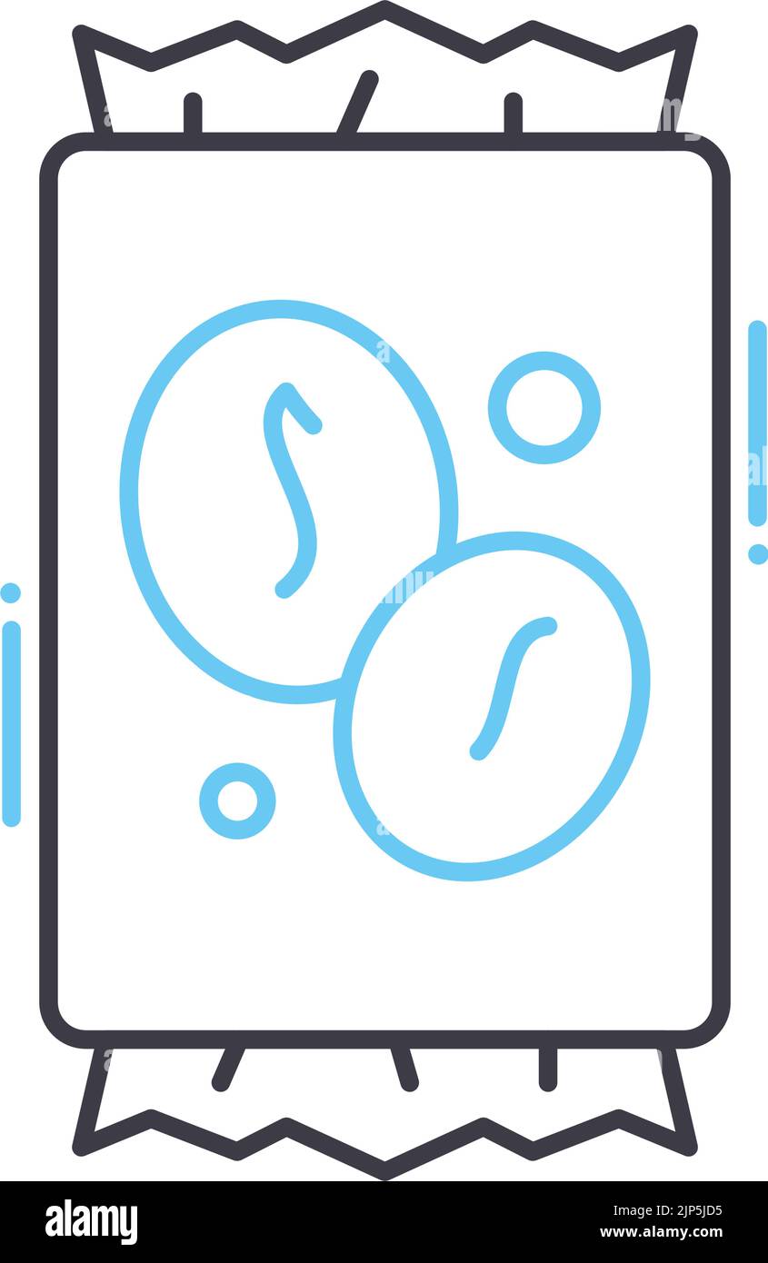 icône de ligne de sachet de café, symbole de contour, illustration vectorielle, signe de concept Illustration de Vecteur