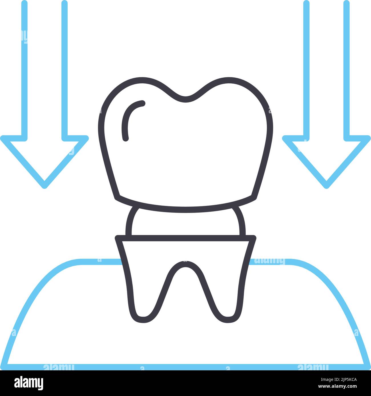 icône de ligne de couronne dentaire, symbole de contour, illustration vectorielle, signe de concept Illustration de Vecteur