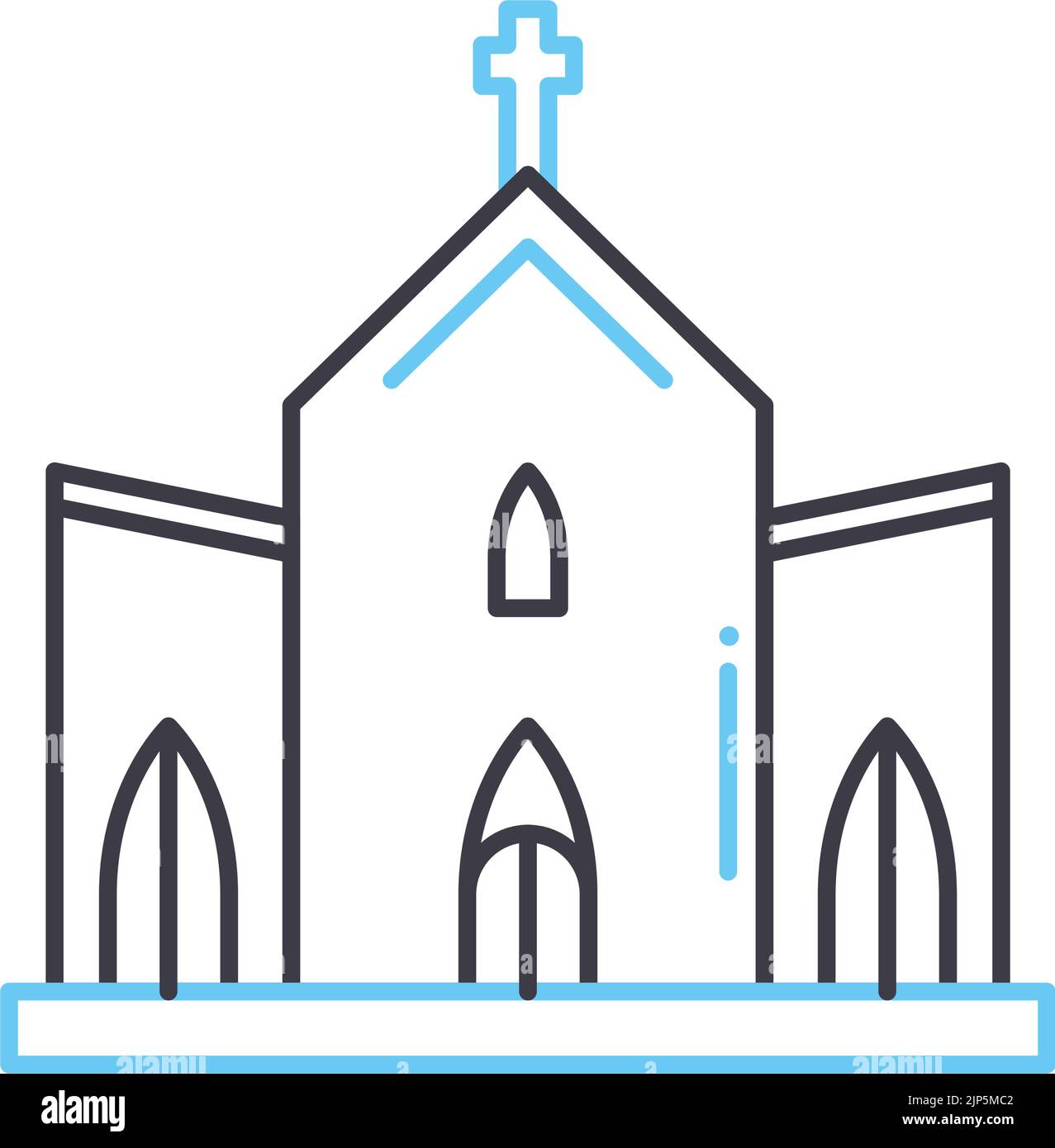 icône de ligne d'église, symbole de contour, illustration vectorielle, signe de concept Illustration de Vecteur
