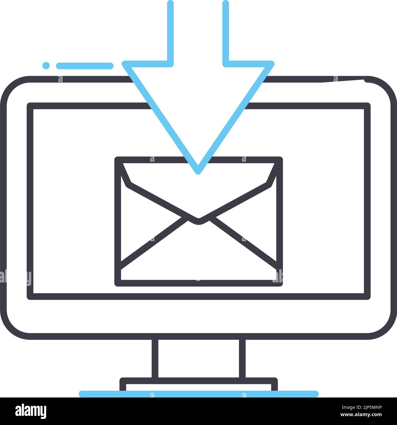 icône de ligne d'e-mail, symbole de contour, illustration vectorielle, signe de concept Illustration de Vecteur