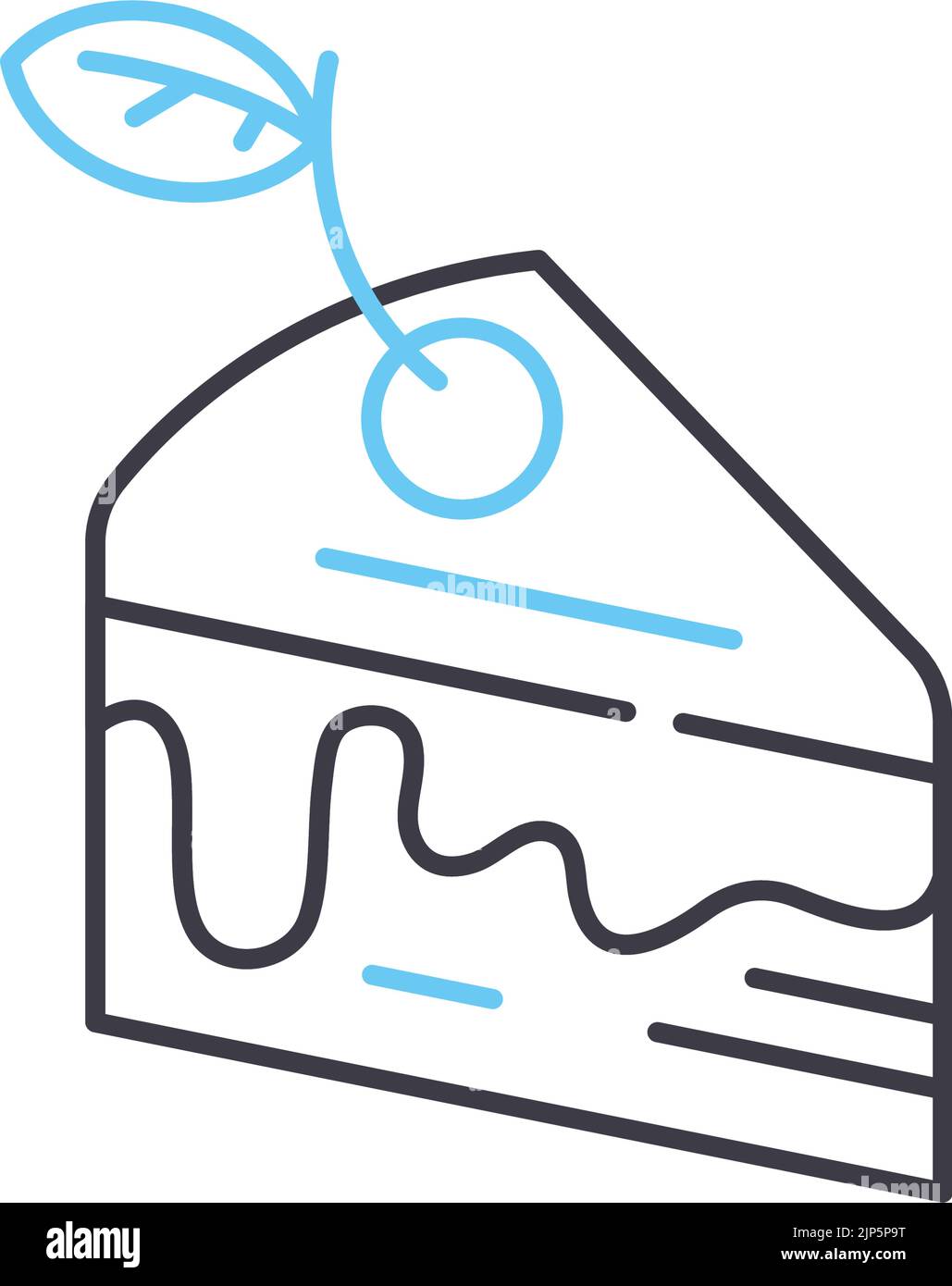 icône de la ligne de gâteau en crêpe, symbole de contour, illustration vectorielle, signe de concept Illustration de Vecteur