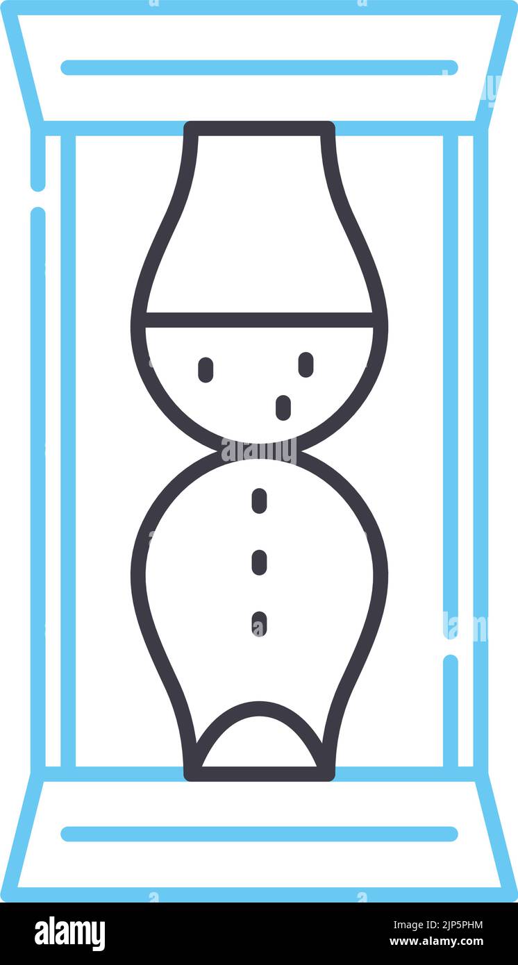 symbole de la ligne de sablier de l'horloge de la danet, symbole de contour, illustration vectorielle, signe de concept Illustration de Vecteur