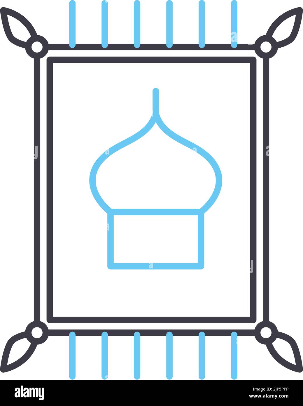 icône de ligne de tapis, symbole de contour, illustration vectorielle, signe de concept Illustration de Vecteur