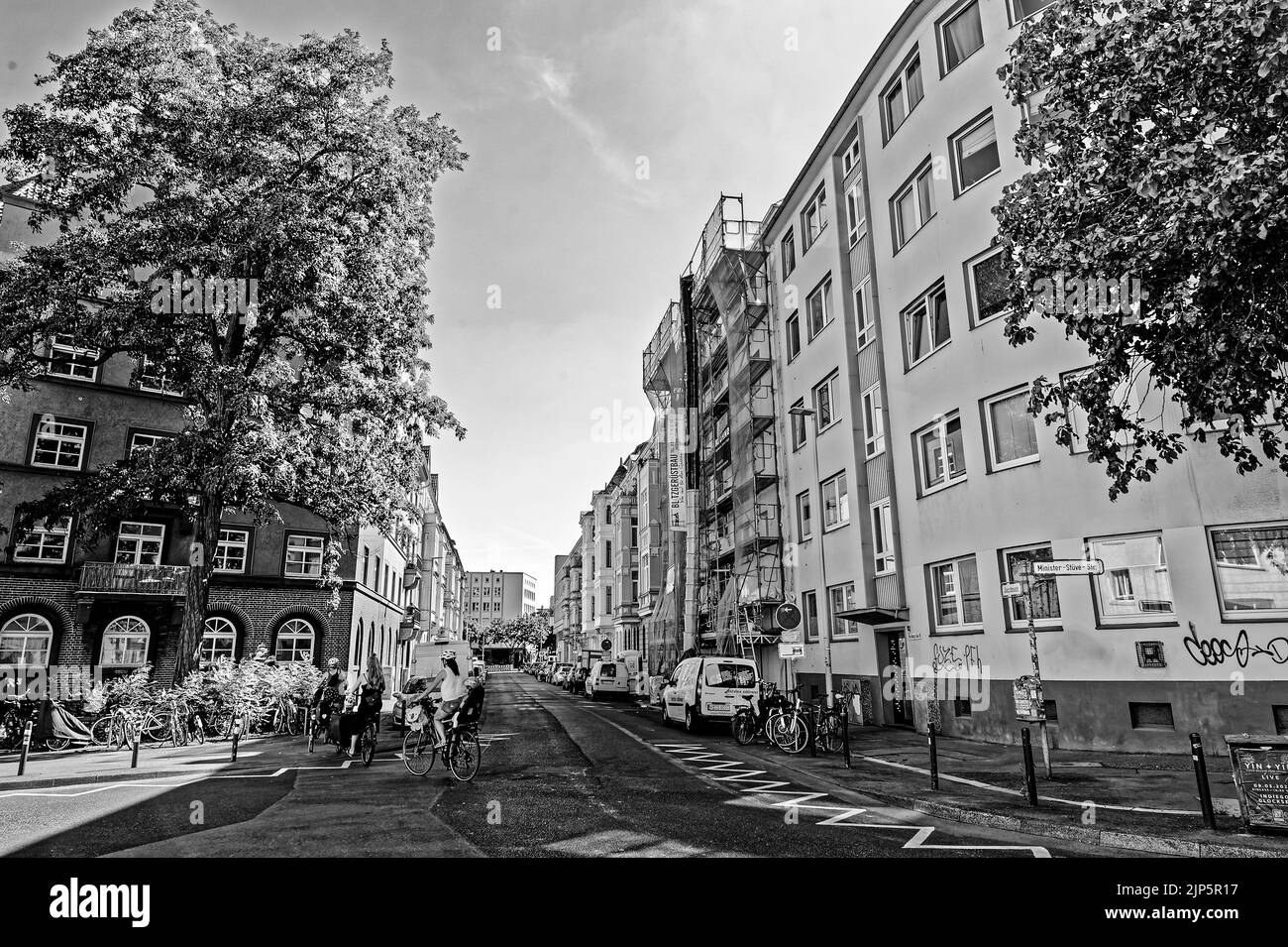 Linden Hannover im Schwarz Weiß Banque D'Images