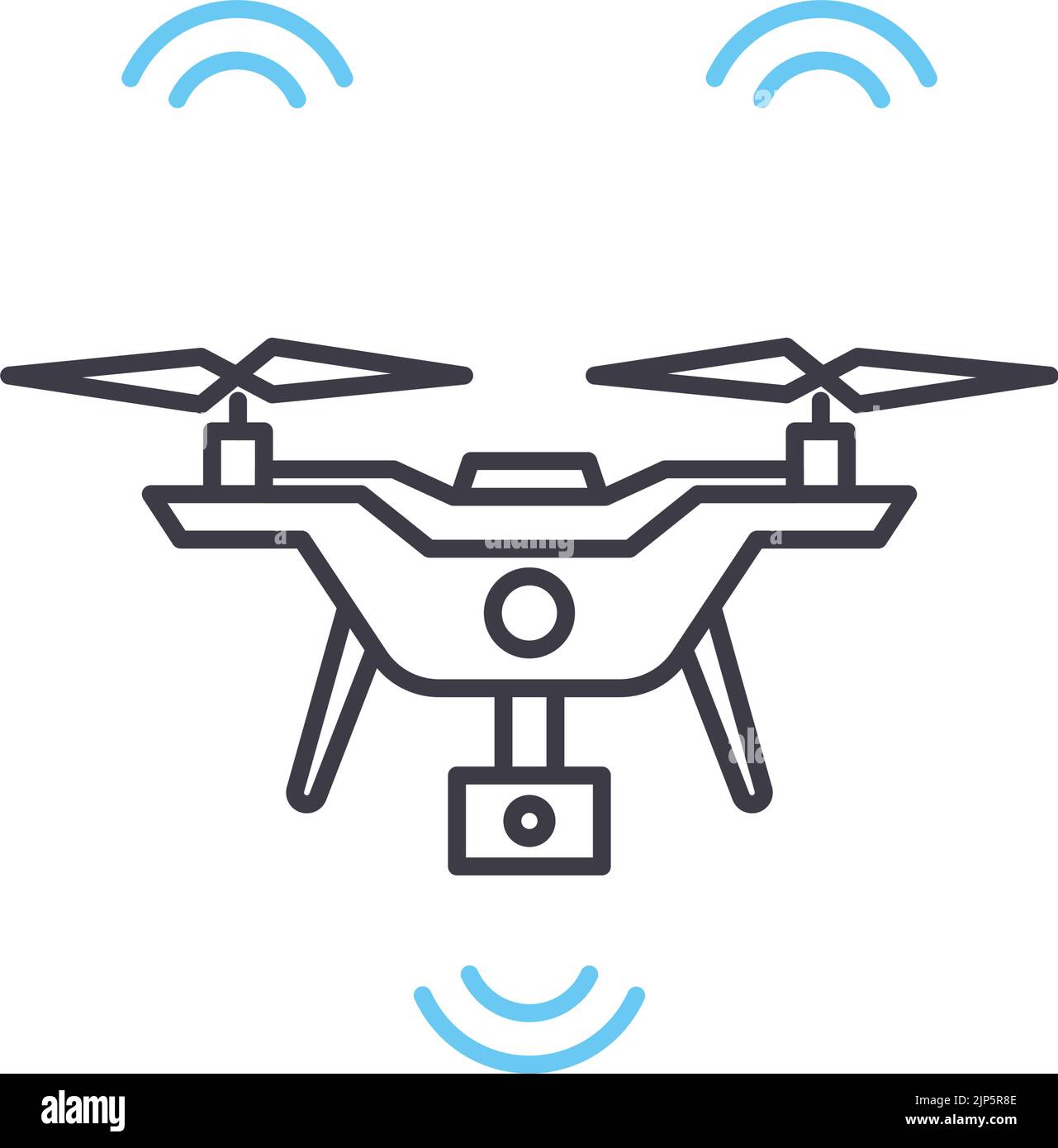 icône de ligne de drone de livraison, symbole de contour, illustration de vecteur, signe de concept Illustration de Vecteur