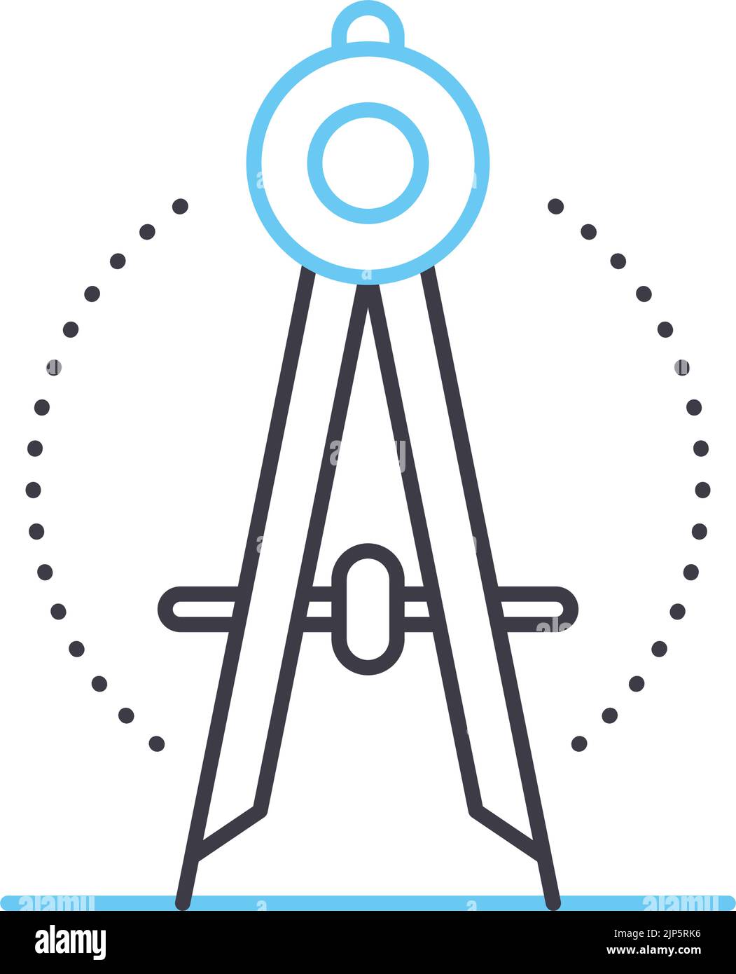icône de ligne de compas, symbole de contour, illustration vectorielle ...