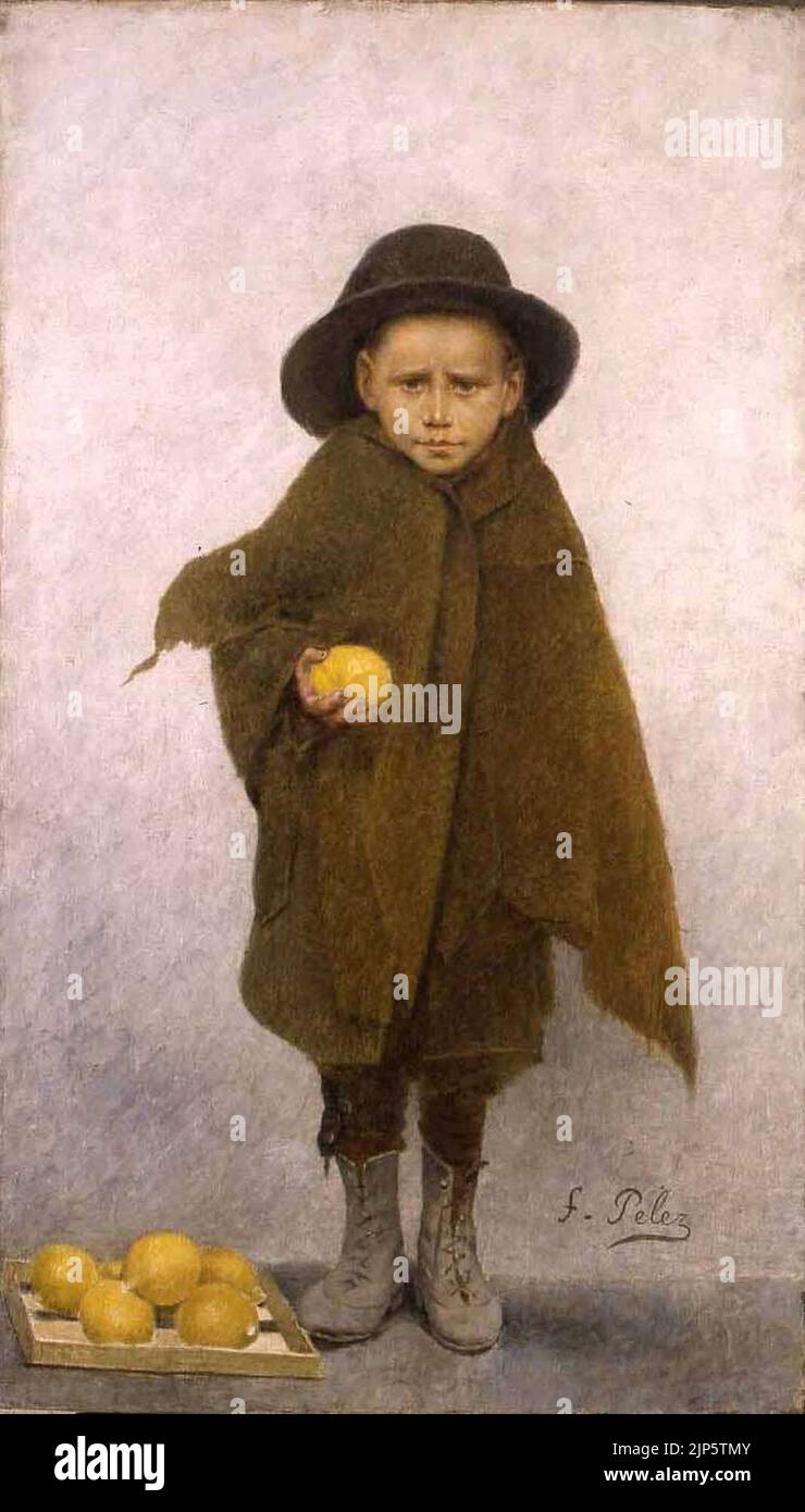 Le petit marchand de citron (c. 1895 - Fernand Pelez) Banque D'Images