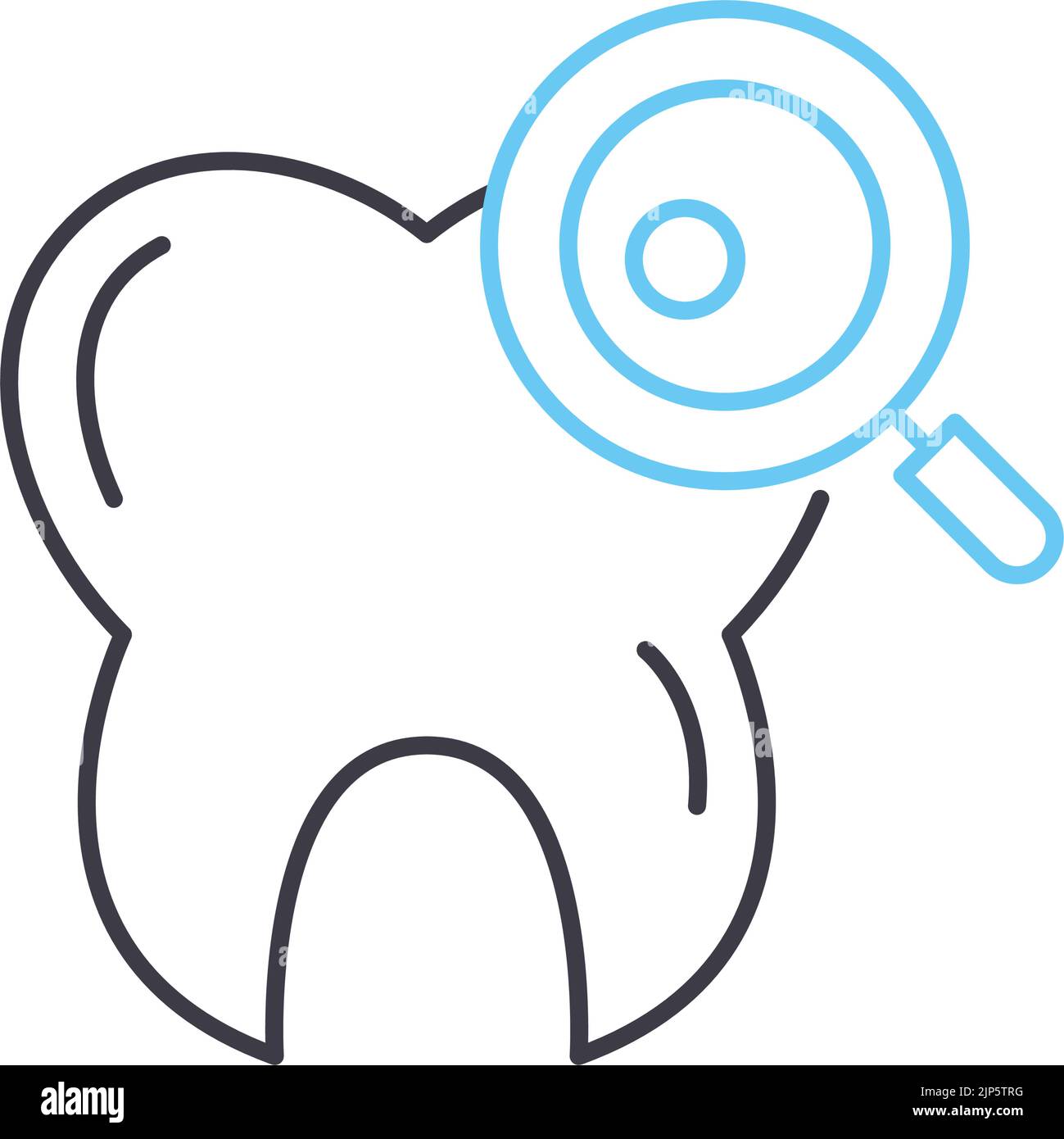 icône de ligne d'examen dentaire, symbole de contour, illustration vectorielle, signe de concept Illustration de Vecteur