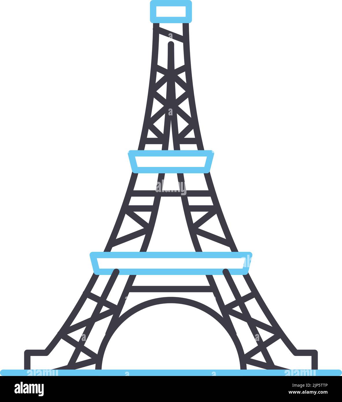 icône de ligne de la tour eiffel, symbole de contour, illustration vectorielle, signe de concept Illustration de Vecteur