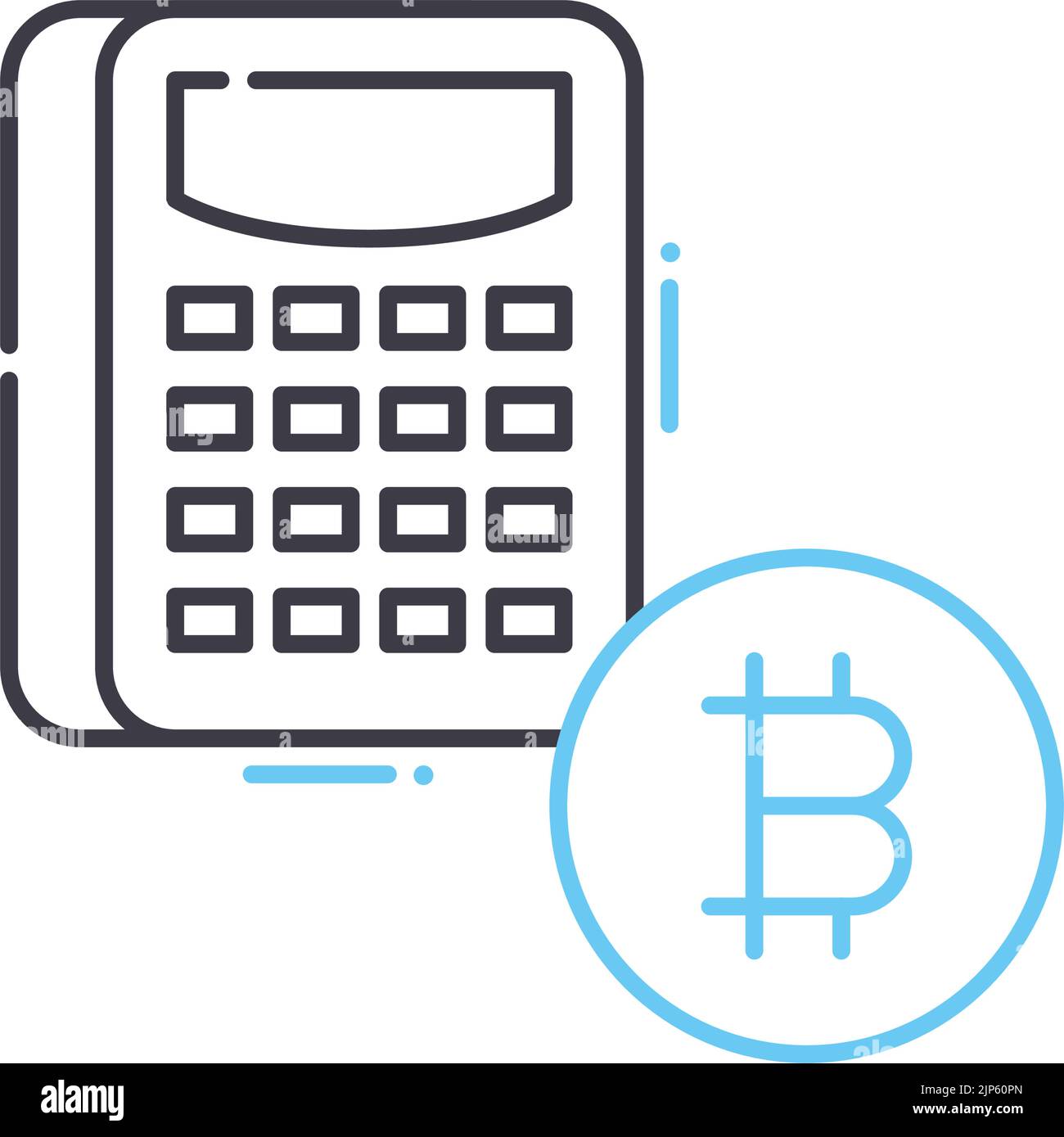 icône de ligne de solde de crypto-monnaie, symbole de contour, illustration vectorielle, signe de concept Illustration de Vecteur