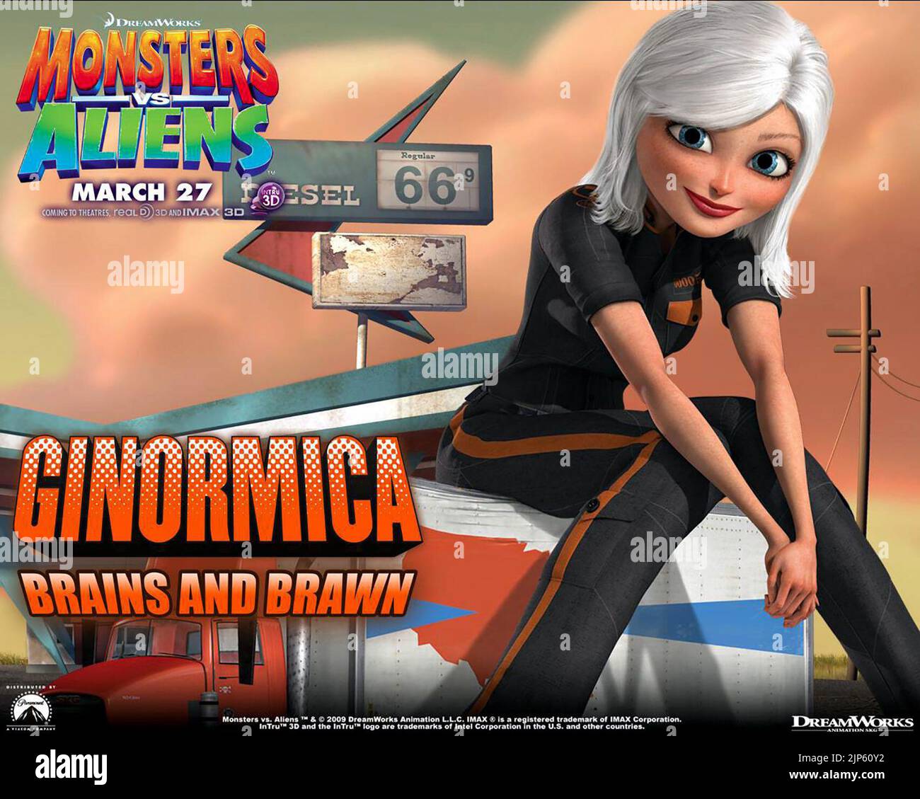 AFFICHE GINORMICA, MONSTRES VS. ÉTRANGERS, 2009 Banque D'Images