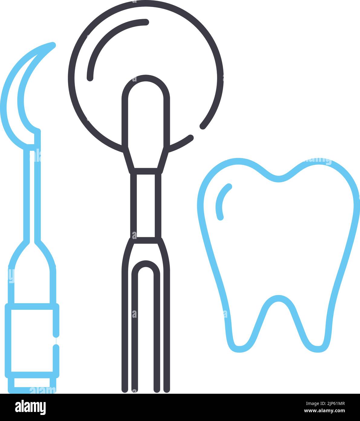 icône de ligne d'outils d'hygiène dentaire, symbole de contour, illustration vectorielle, signe de concept Illustration de Vecteur