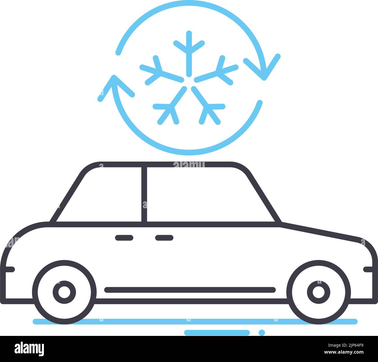 icône de ligne de climatisation de voiture, symbole de contour, illustration vectorielle, signe de concept Illustration de Vecteur