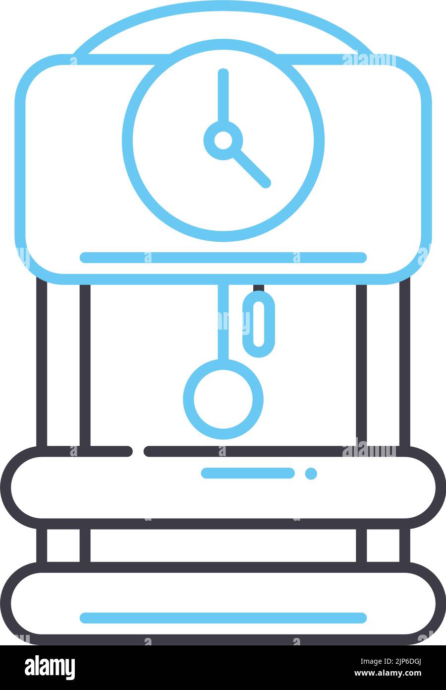icône de ligne d'horloge, symbole de contour, illustration vectorielle, signe de concept Illustration de Vecteur