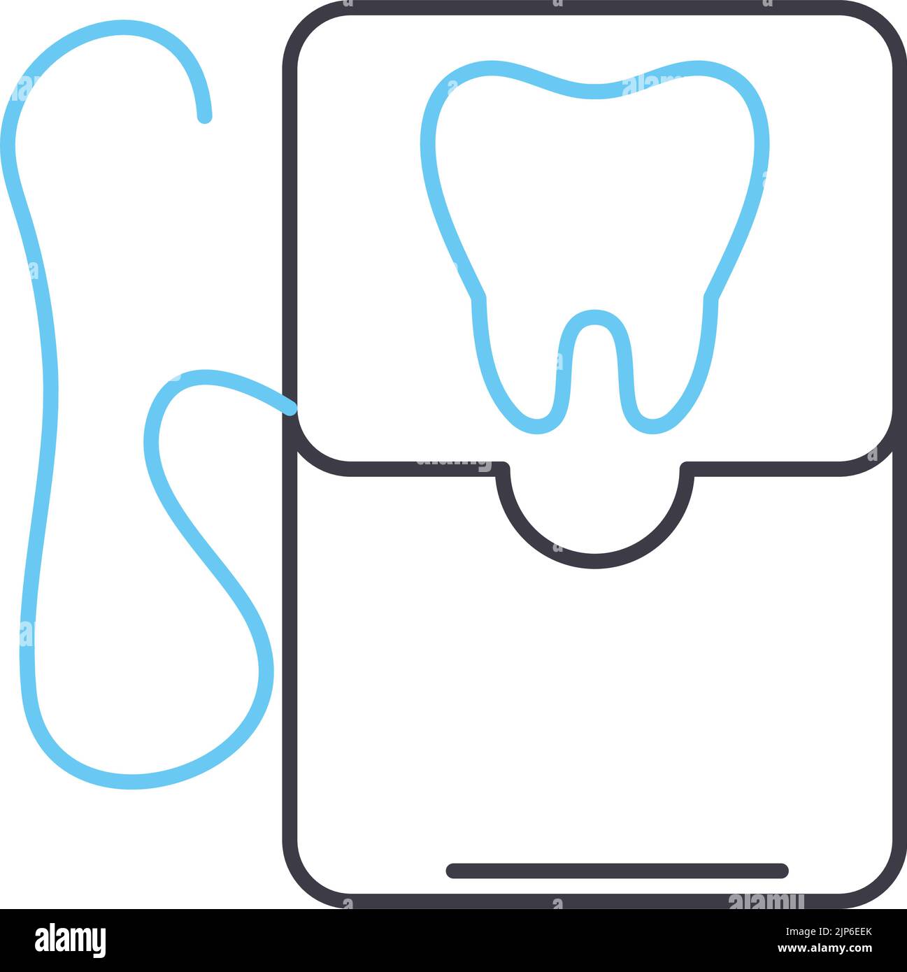 icône de ligne de chaise dentaire, symbole de contour, illustration vectorielle, signe de concept Illustration de Vecteur