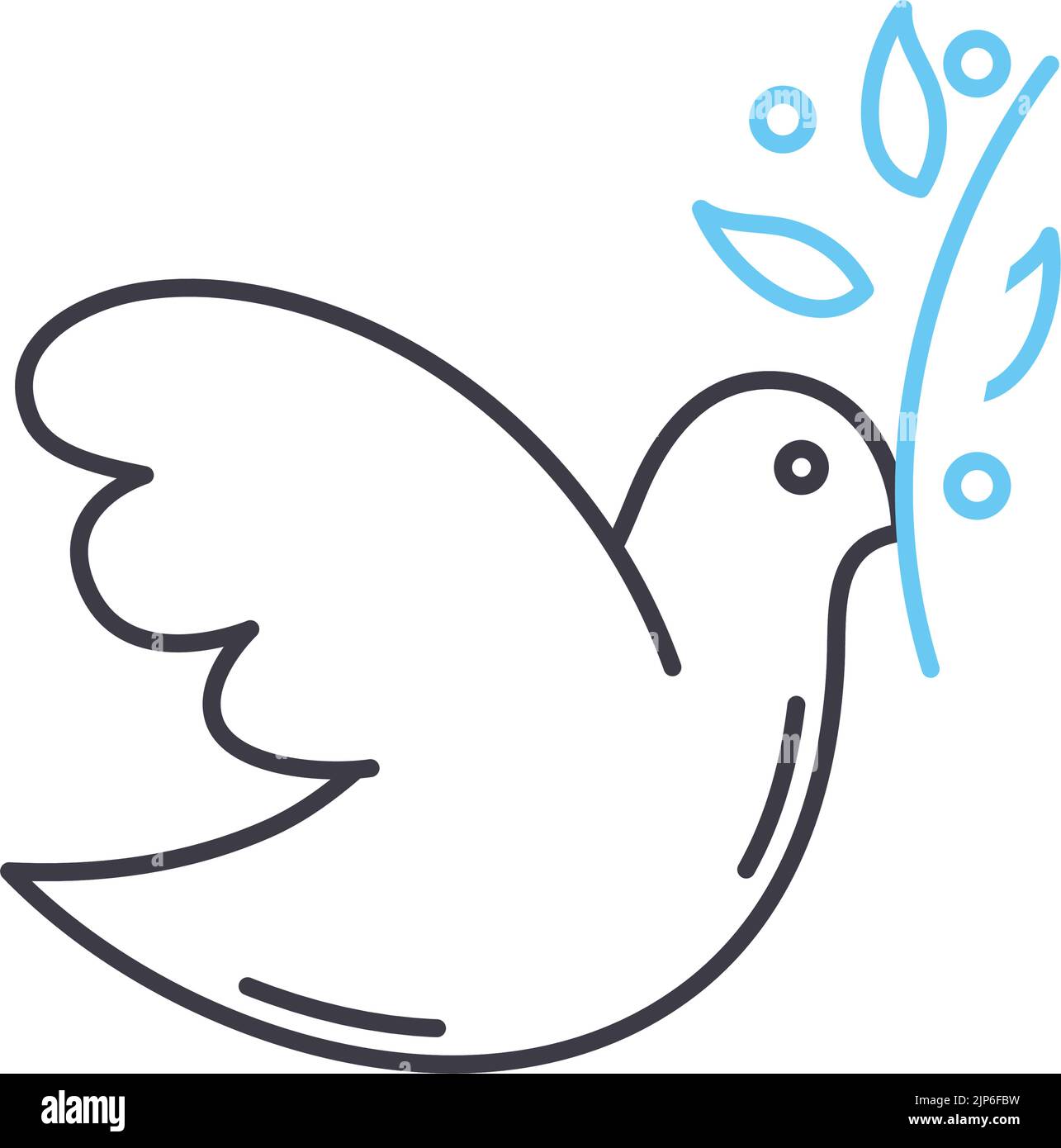 icône de ligne de colombe, symbole de contour, illustration vectorielle, signe de concept Illustration de Vecteur