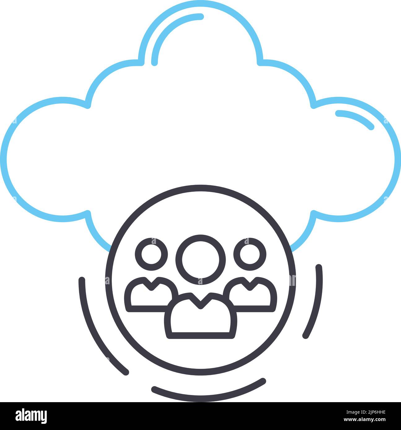 icône de ligne utilisateur cloud, symbole de contour, illustration vectorielle, signe de concept Illustration de Vecteur