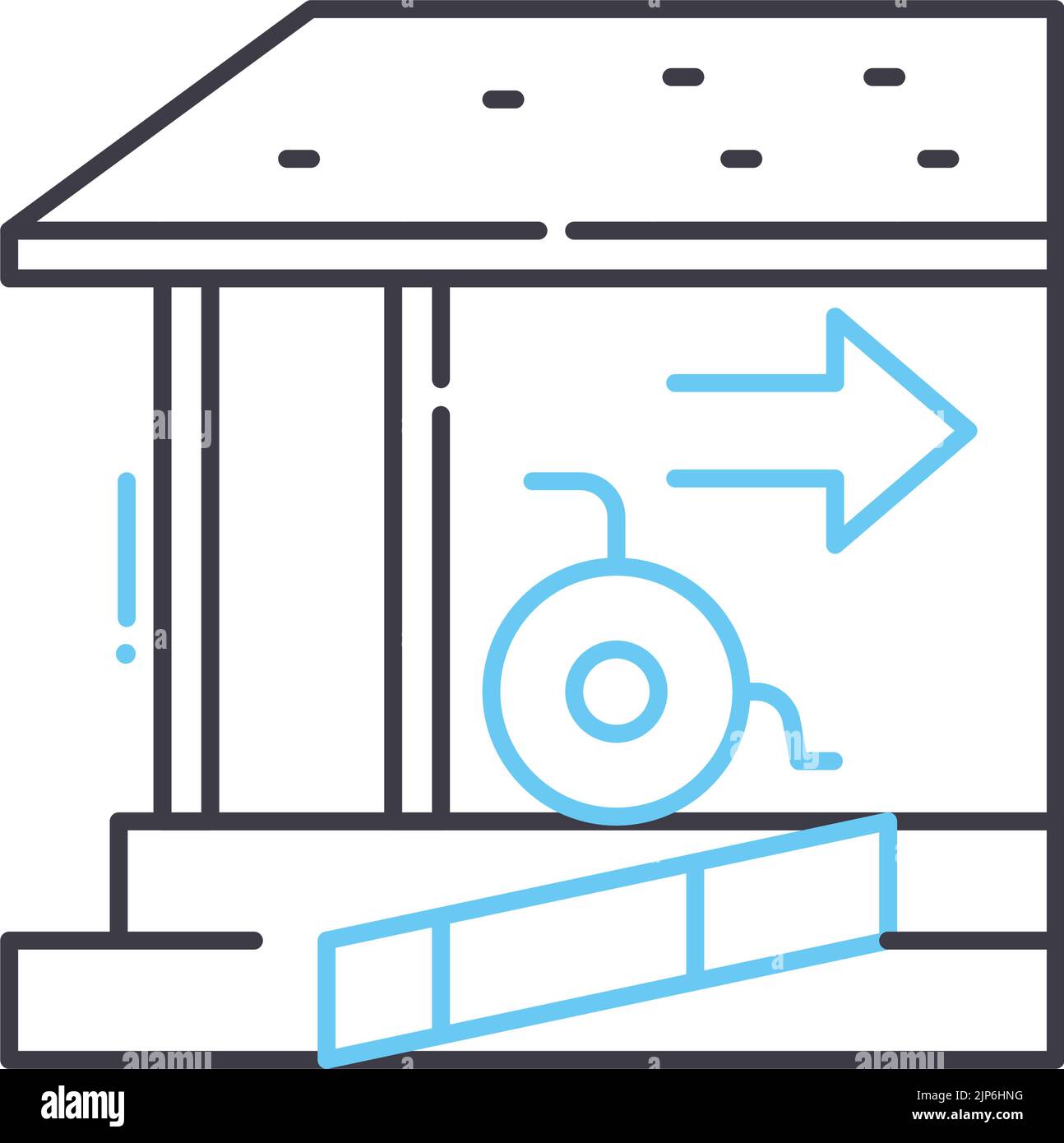 icône de ligne d'opportunité de logement égal, symbole de contour, illustration vectorielle, signe de concept Illustration de Vecteur
