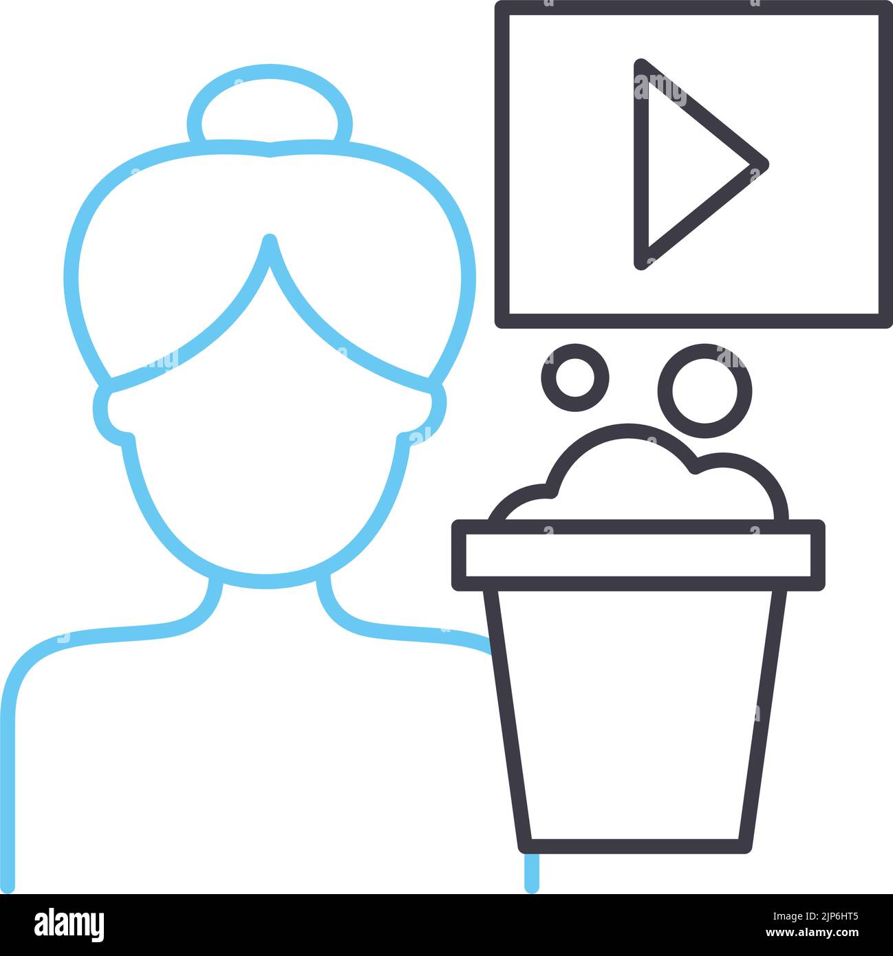 icône de ligne de cinéma, symbole de contour, illustration vectorielle, signe de concept Illustration de Vecteur icône de ligne de cinéma, symbole de contour, illustration vectorielle, signe de concept Illustration de Vecteur