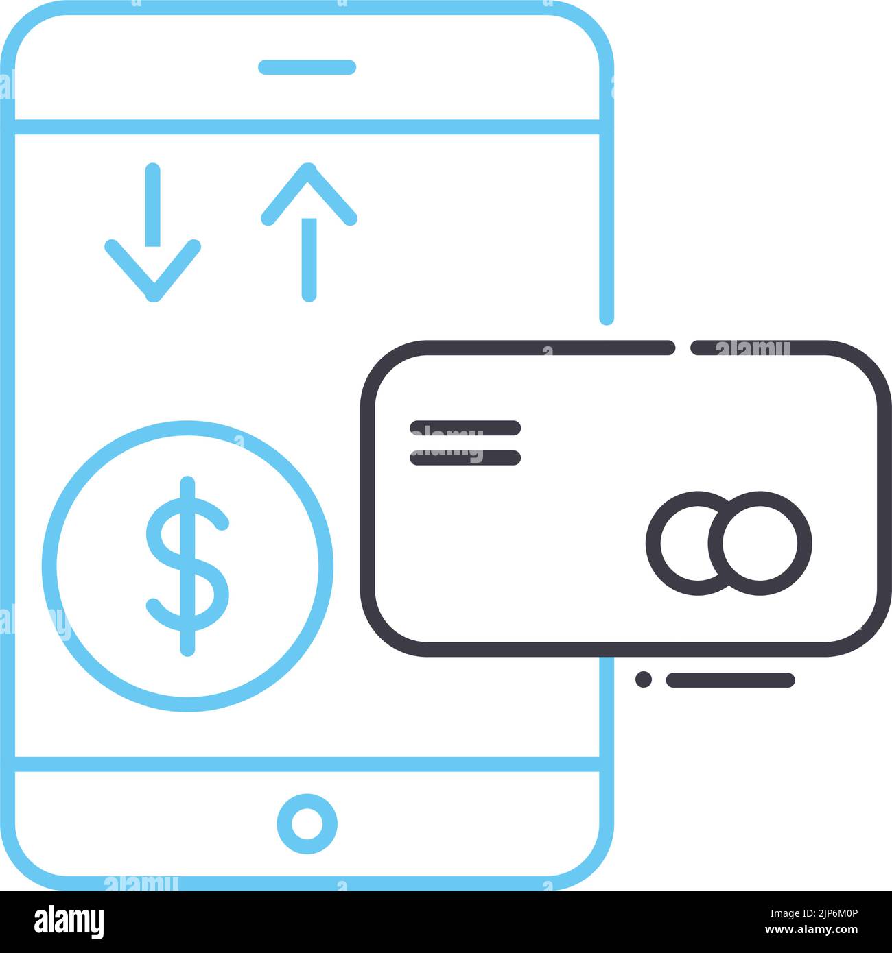 icône de ligne de technologie financière, symbole de contour, illustration vectorielle, signe de concept Illustration de Vecteur