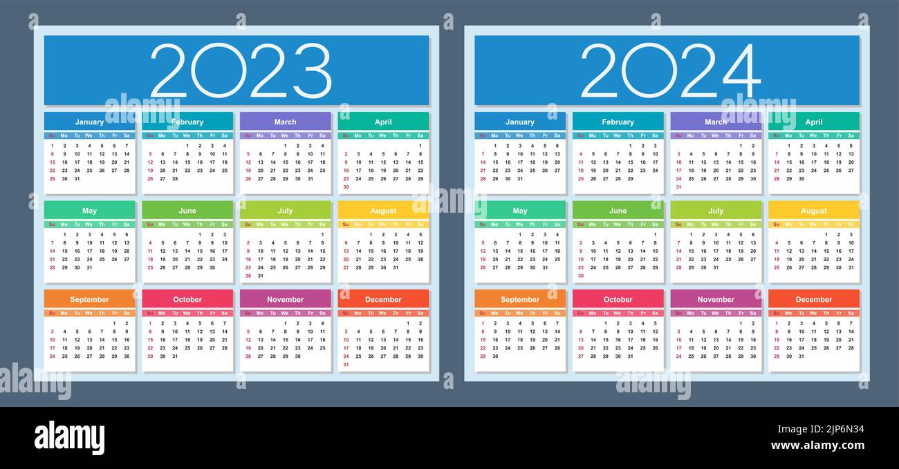 Calendrier mural 2024 Banque de photographies et d’images à haute