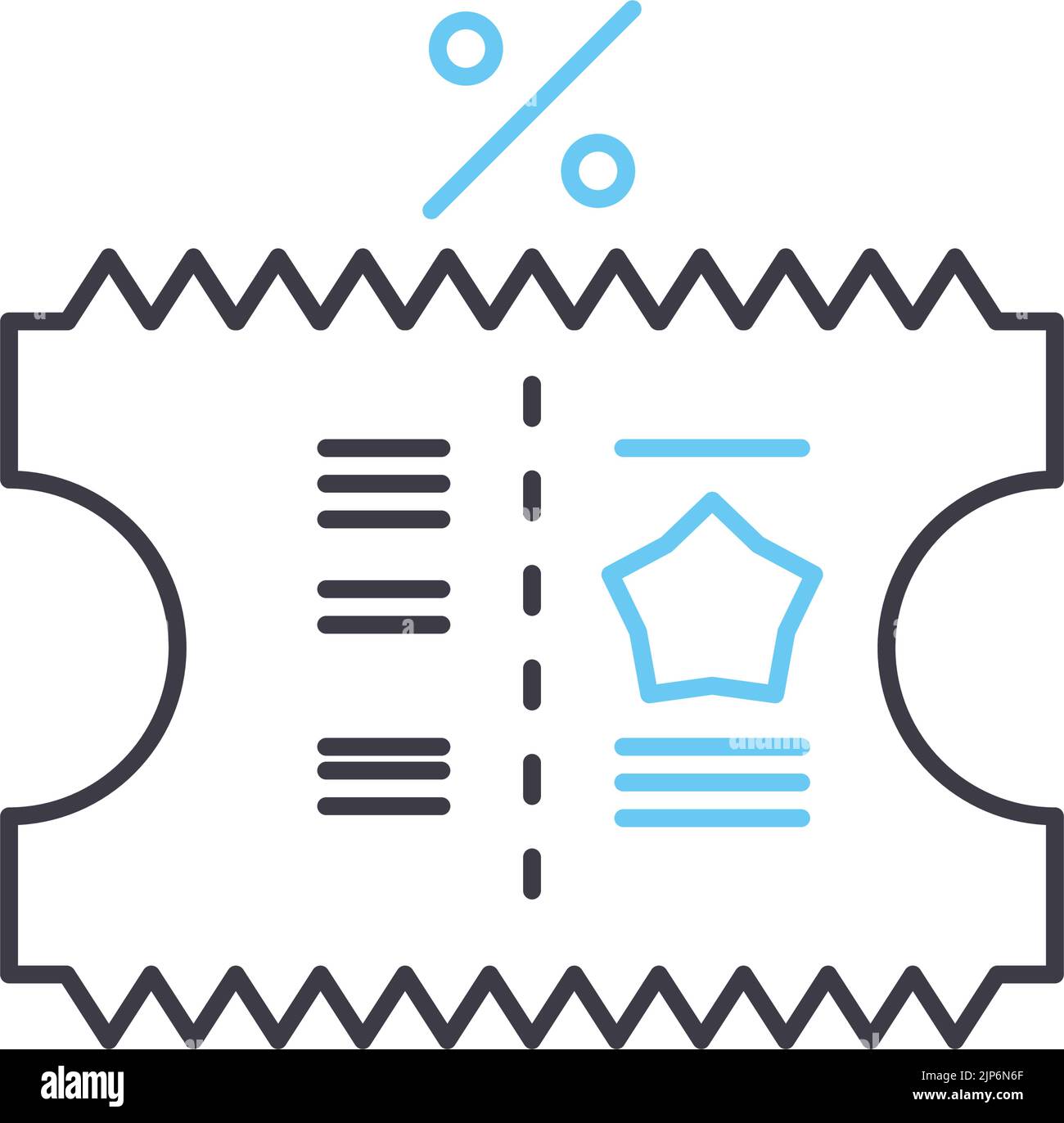 icône de ligne de coupon de réduction, symbole de contour, illustration vectorielle, signe de concept Illustration de Vecteur