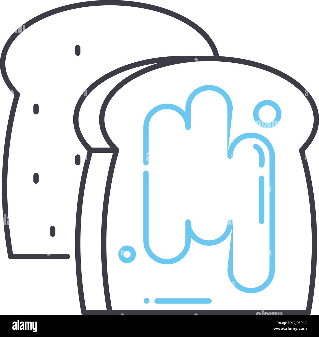 icône de ligne de gâteau de beurre, symbole de contour, illustration vectorielle, signe de concept Illustration de Vecteur