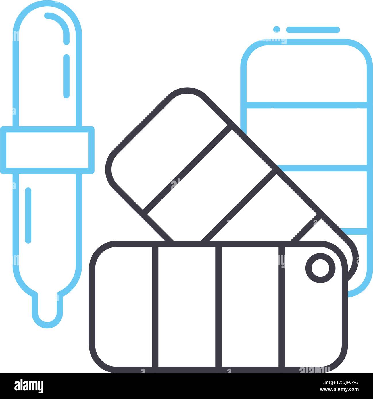 icône de ligne de palette de couleurs, symbole de contour, illustration vectorielle, signe de concept Illustration de Vecteur