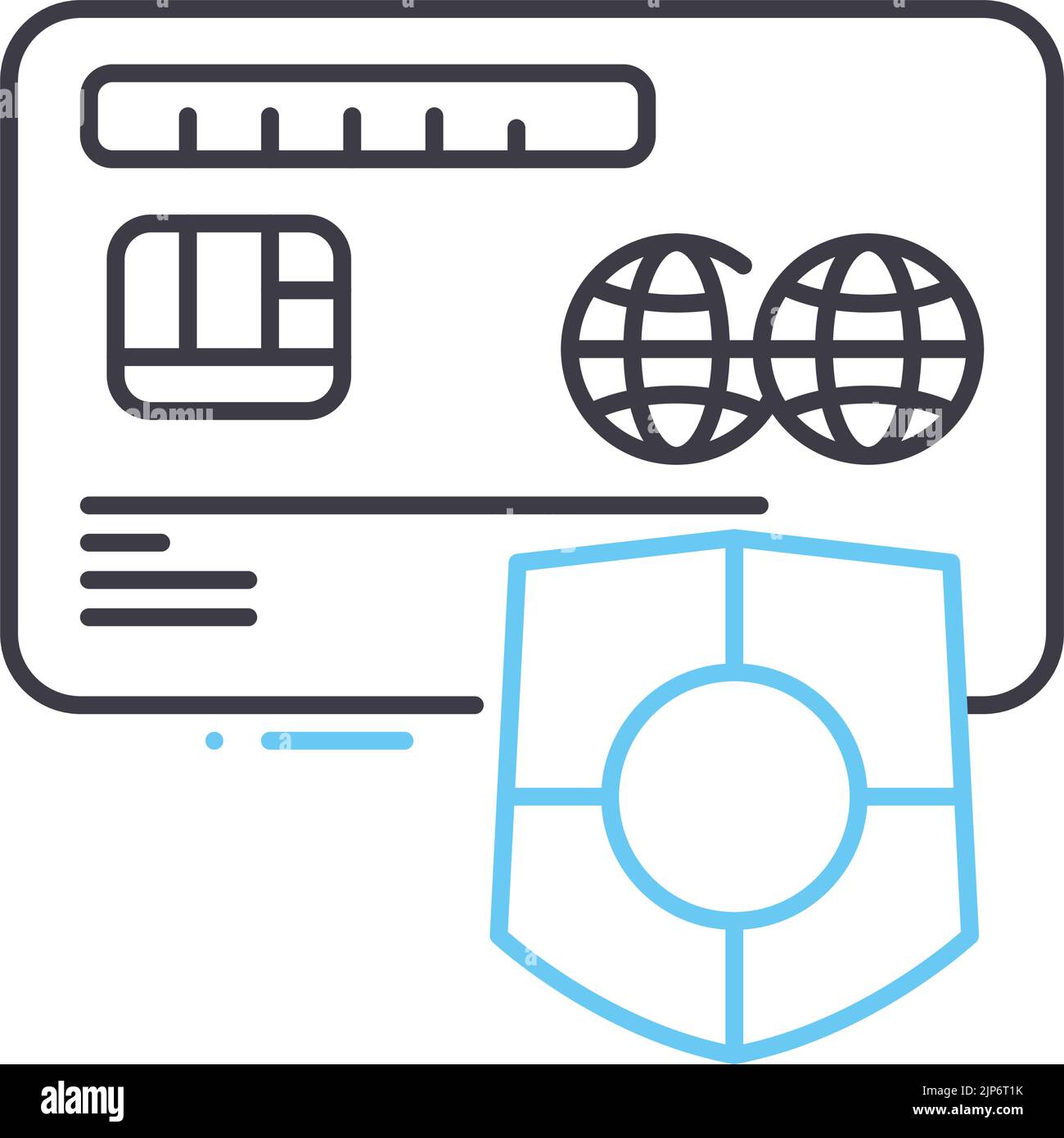 icône de ligne de carte de crédit, symbole de contour, illustration de vecteur, signe de concept Illustration de Vecteur
