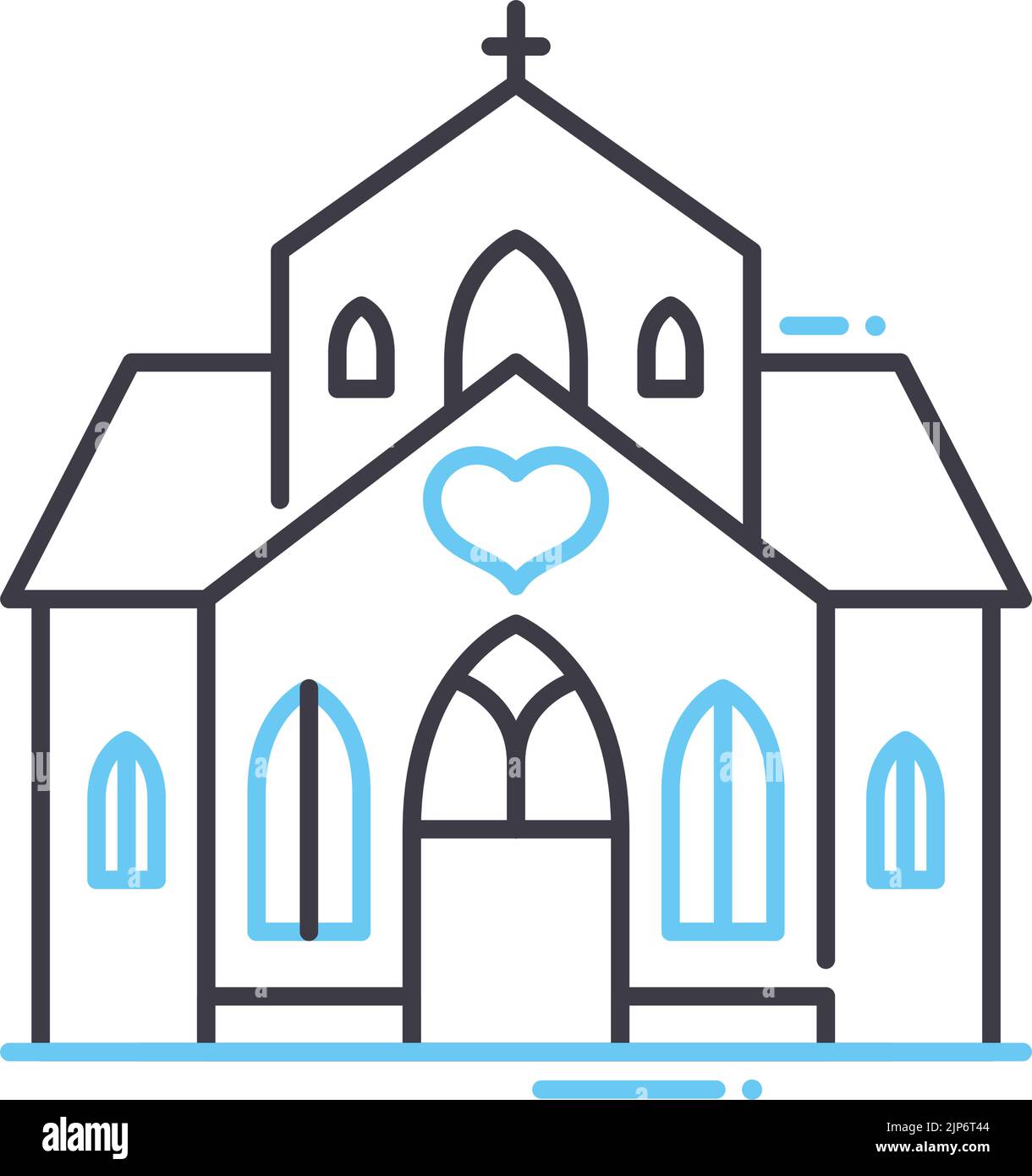 icône de ligne d'église, symbole de contour, illustration vectorielle, signe de concept Illustration de Vecteur