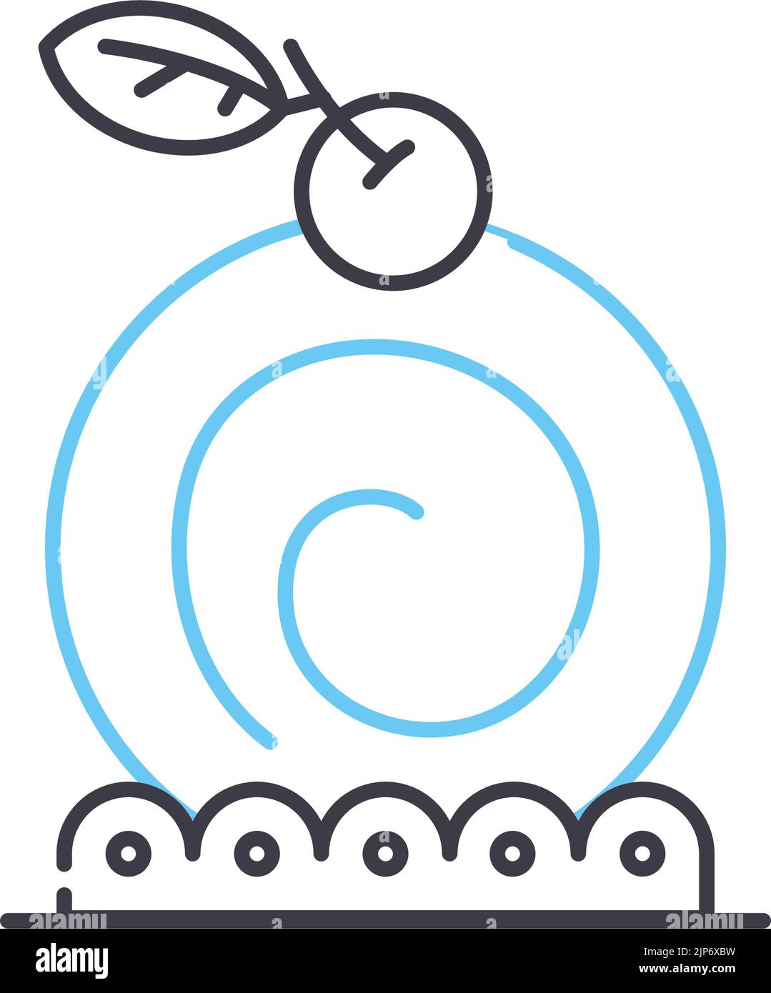 icône de ligne de rouleau de gâteau, symbole de contour, illustration vectorielle, signe de concept Illustration de Vecteur