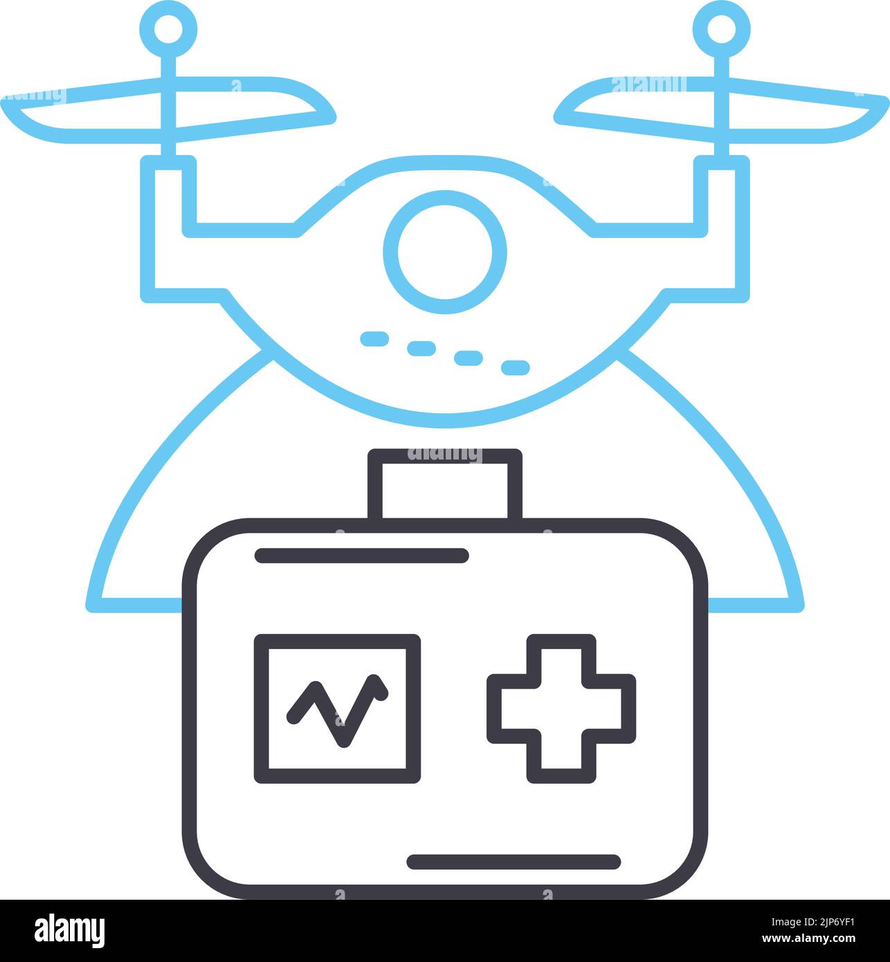 icône de ligne de drone, symbole de contour, illustration de vecteur, signe de concept Illustration de Vecteur