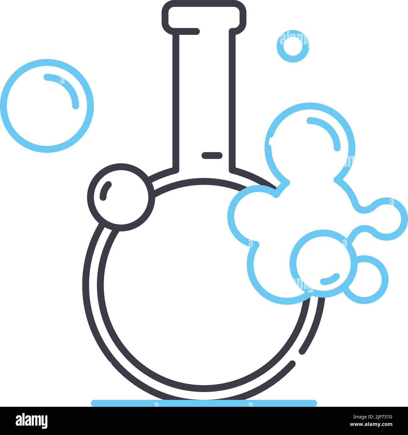 icône de ligne de réaction chimique, symbole de contour, illustration vectorielle, signe de concept Illustration de Vecteur