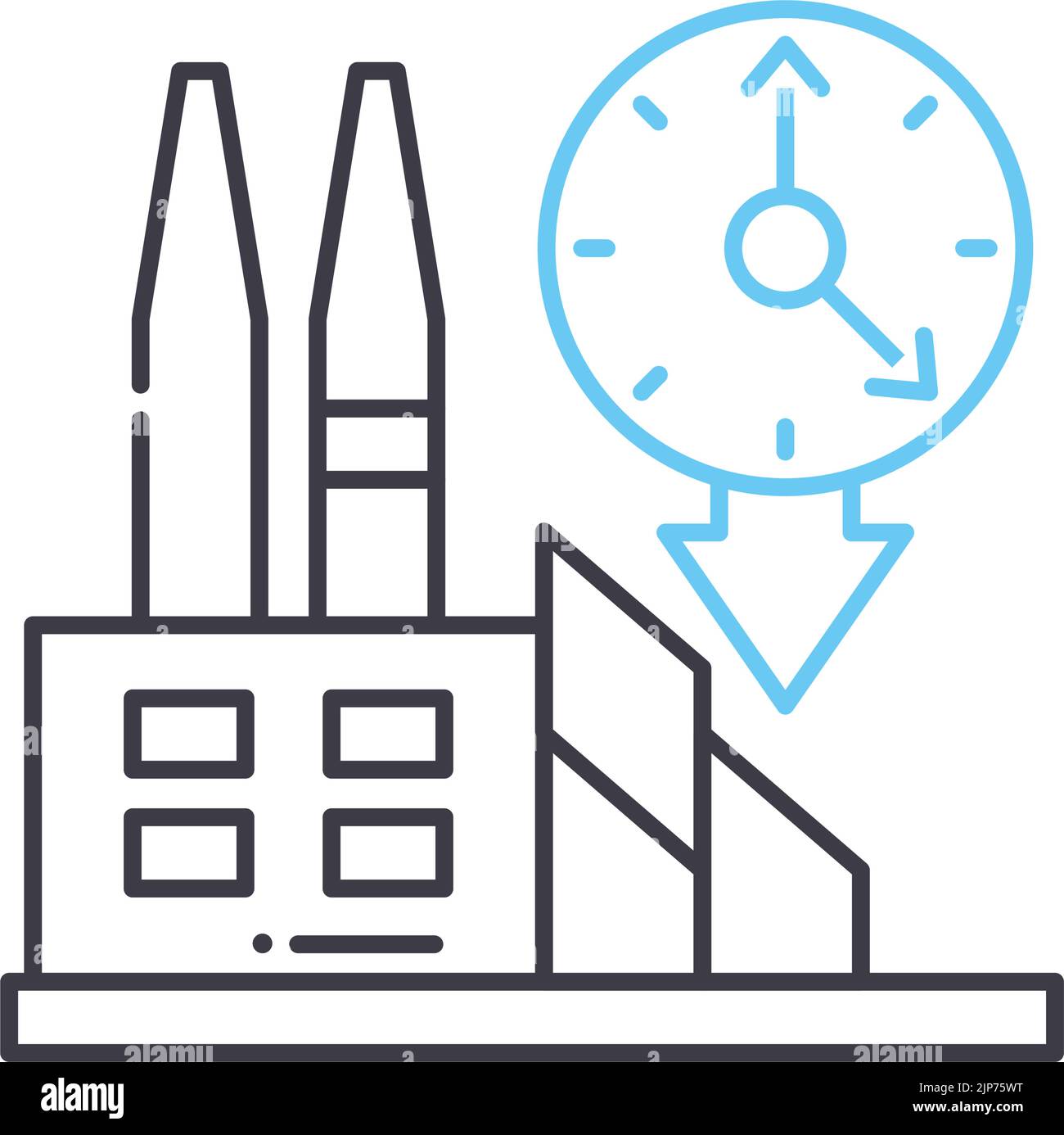icône de ligne d'horloge, symbole de contour, illustration vectorielle, signe de concept Illustration de Vecteur