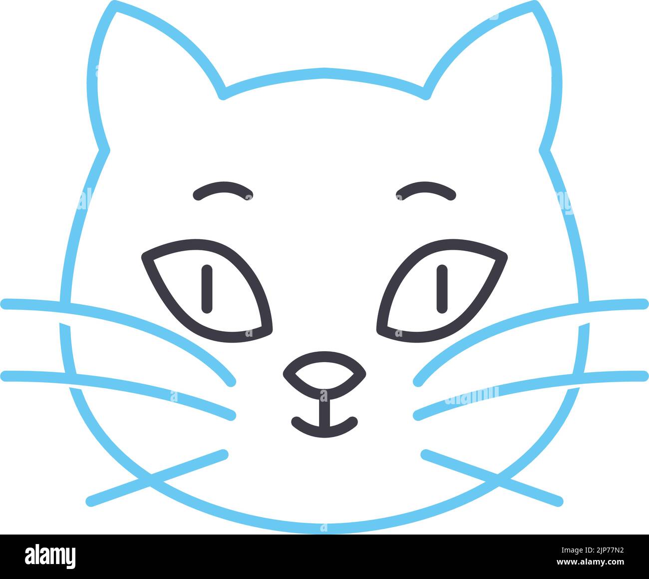 icône de ligne de chat, symbole de contour, illustration de vecteur, signe de concept Illustration de Vecteur
