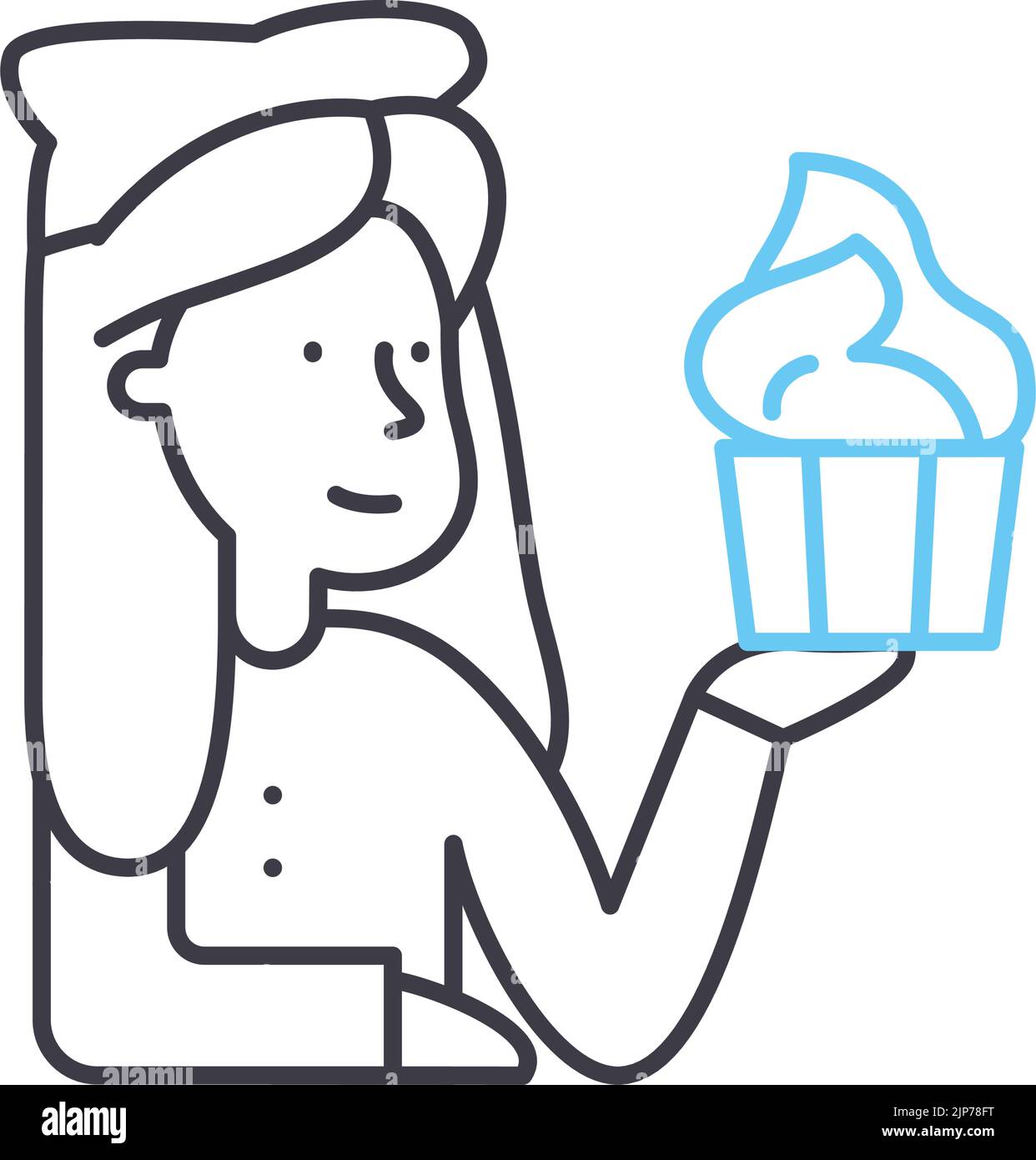 icône de la ligne de cuisson, symbole de contour, illustration vectorielle, signe de concept Illustration de Vecteur