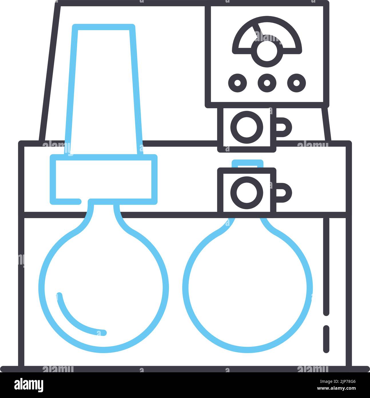 icône de ligne d'usine chimique, symbole de contour, illustration vectorielle, signe de concept Illustration de Vecteur